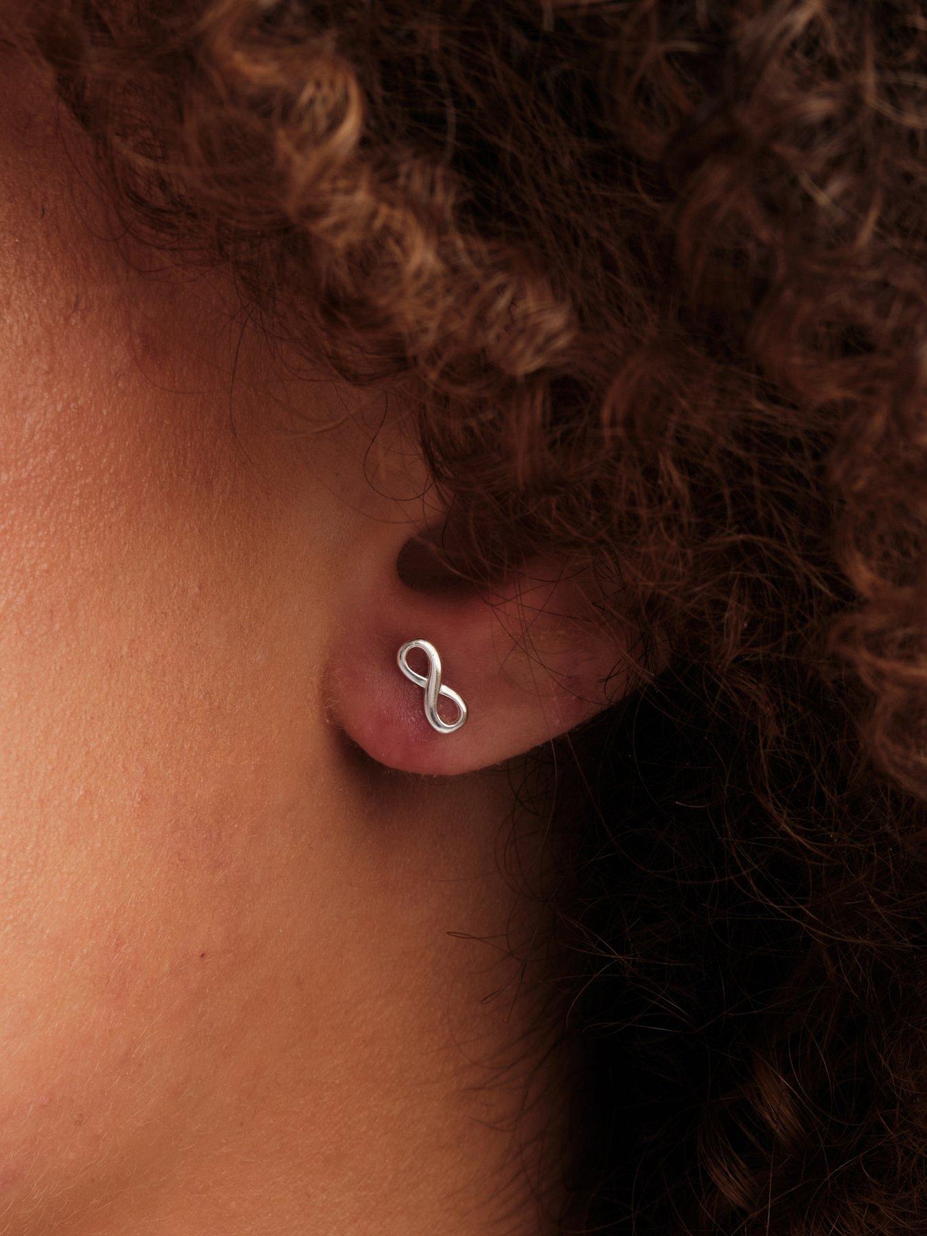 Image 2 of 4 of Simply Silver 925 Sterling Silver Mini Infinity Stud Earrings