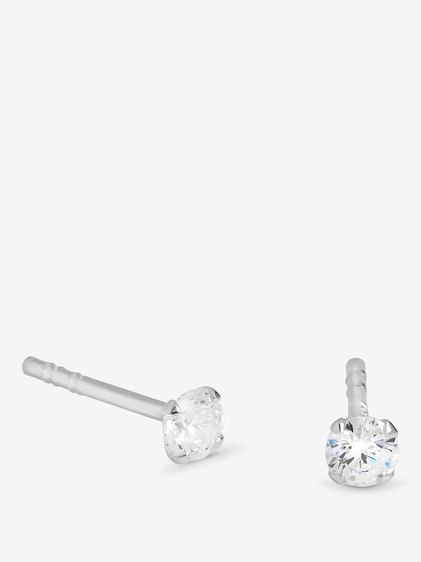 Simply Silver Simply Silver 925 Sterling Silver 3mm Brilliant Round Stud Earrings