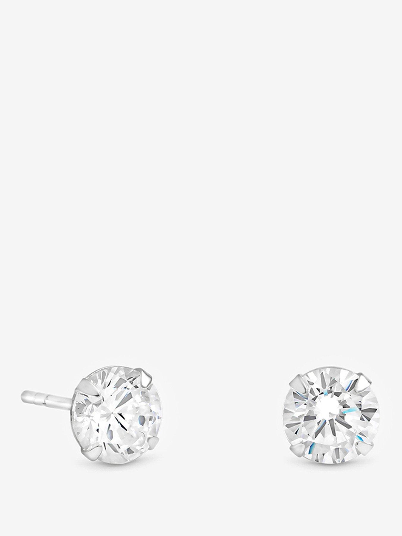 Simply Silver Simply Silver 925 Sterling Silver 6mm Brilliant Round Stud Earrings