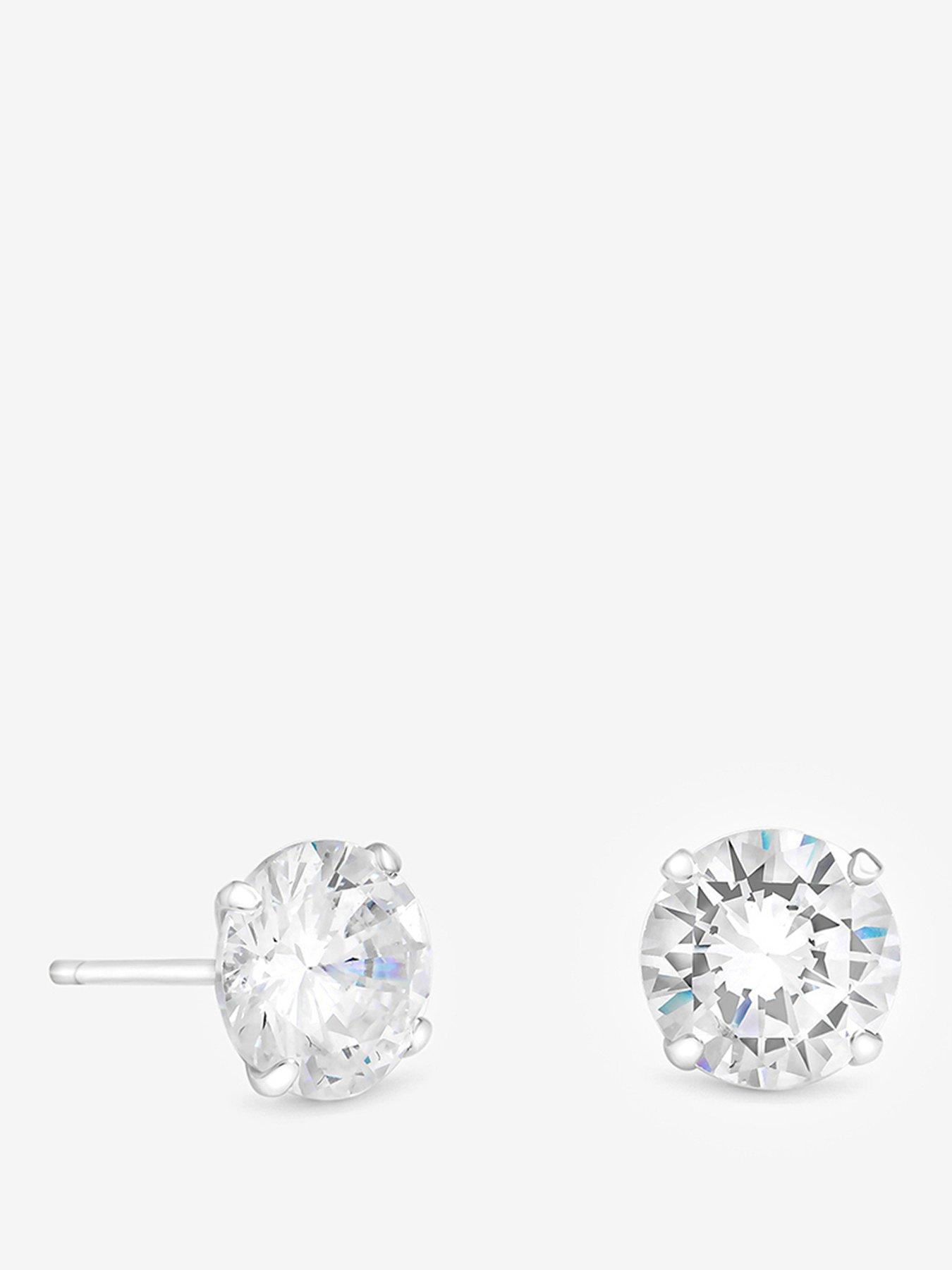 Simply Silver Simply Silver 925 Sterling Silver 10mm Brilliant Round Stud Earrings