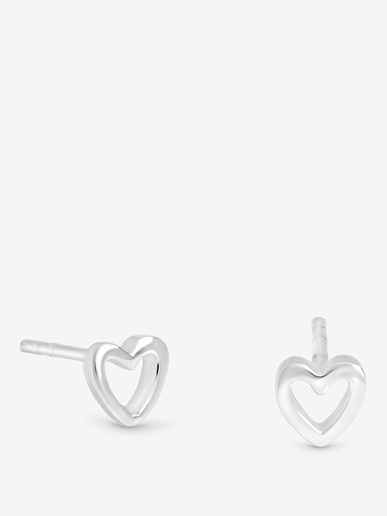 Simply Silver Simply Silver 925 Sterling Silver Polished Open Heart Studs