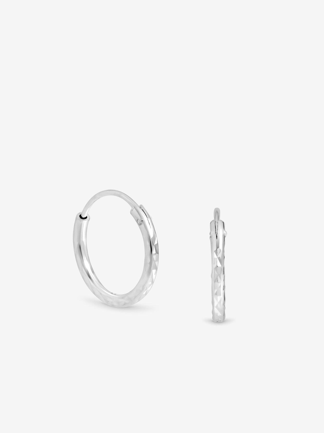 Image 3 of 3 of Simply Silver Simply Silver 925 Sterling Silver Simply Silver Mini Diamond Cut Hoops