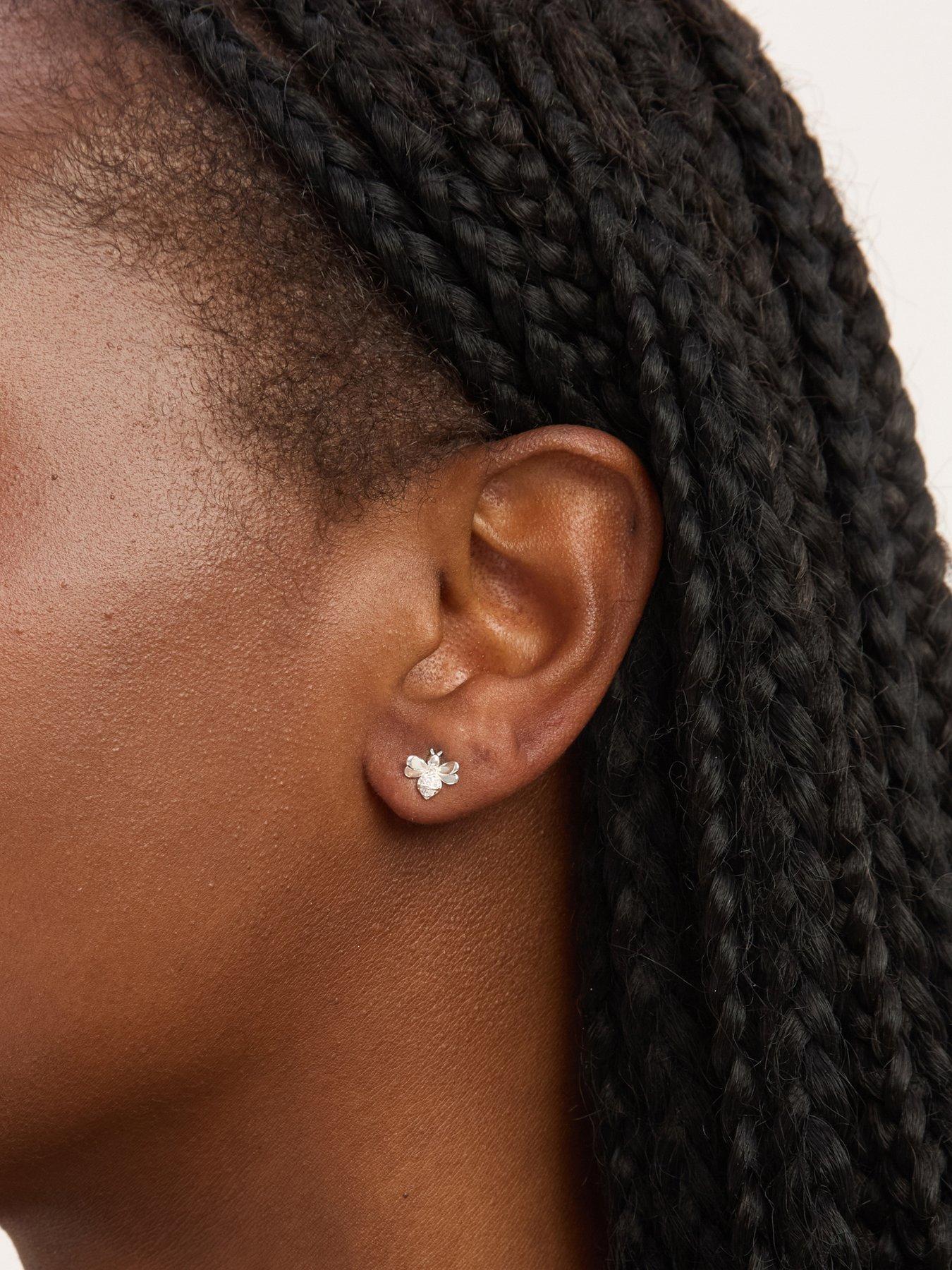 Image 3 of 3 of Simply Silver 925 Sterling Silver Polished Bee Stud Earrings