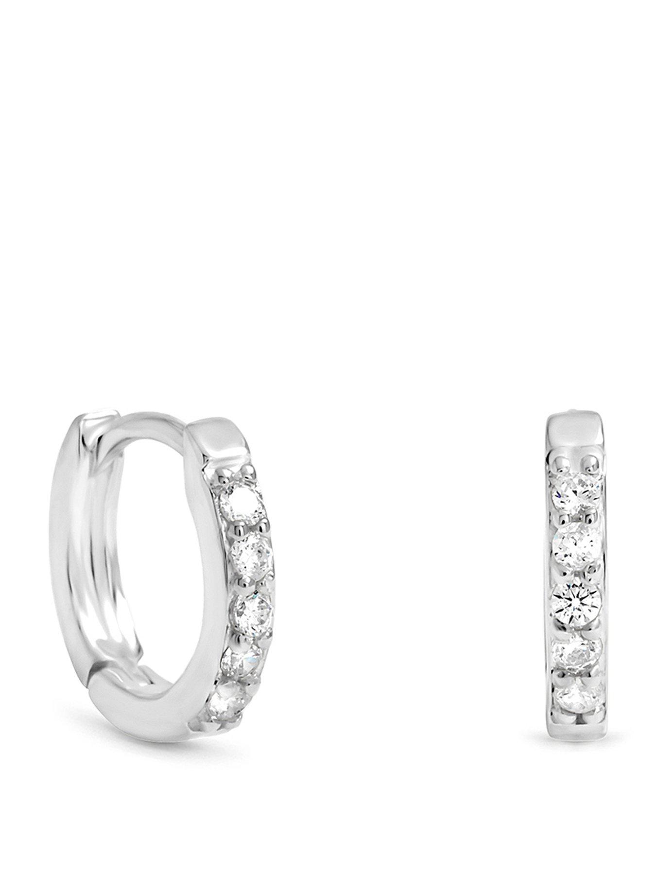 Simply Silver Simply Silver 925 Sterling Silver Cubic Zirconia Mini 10mm Hoops