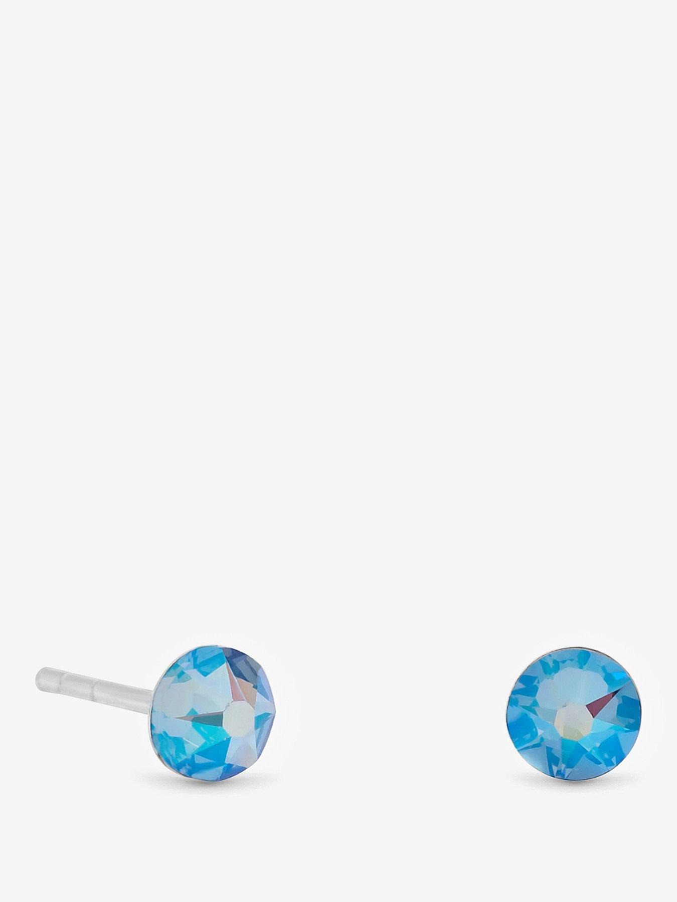 Simply Silver Simply Silver 925 Sterling Silver 4mm Light Sapphire Studs