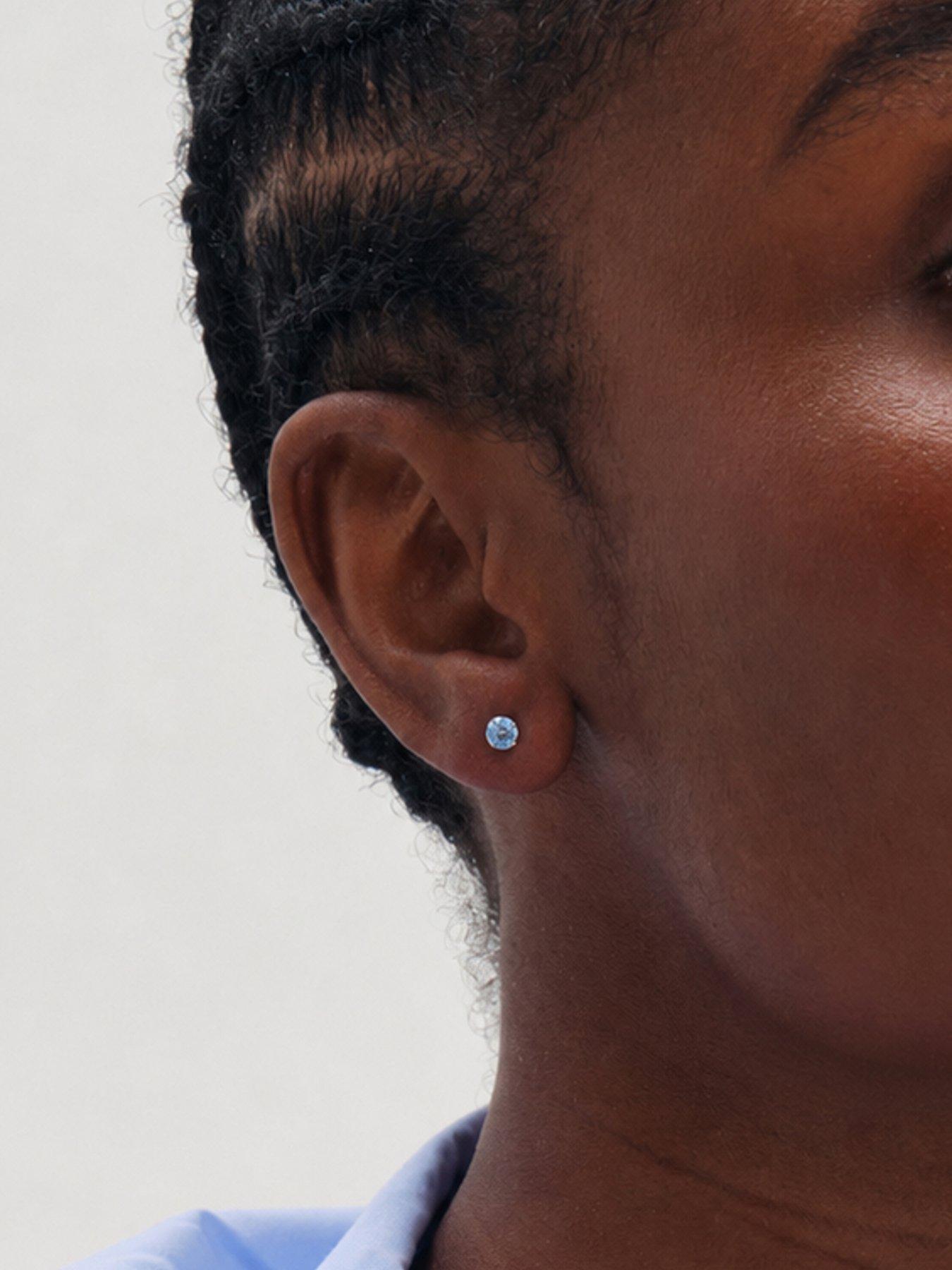 Image 2 of 3 of Simply Silver 925 Sterling Silver 4mm Light Sapphire Studs