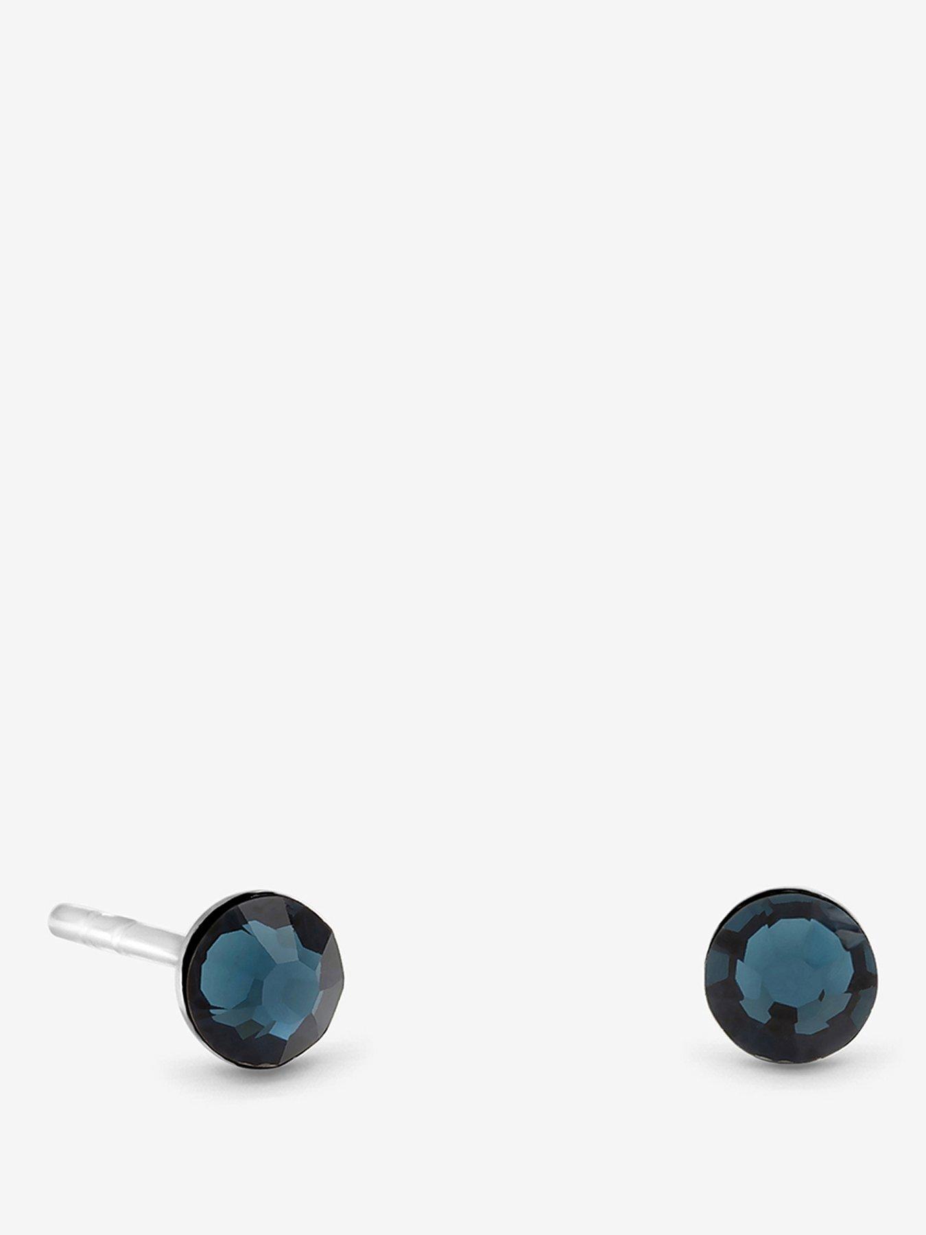 Simply Silver Simply Silver 925 Sterling Silver 4mm Blue Montanna Studs