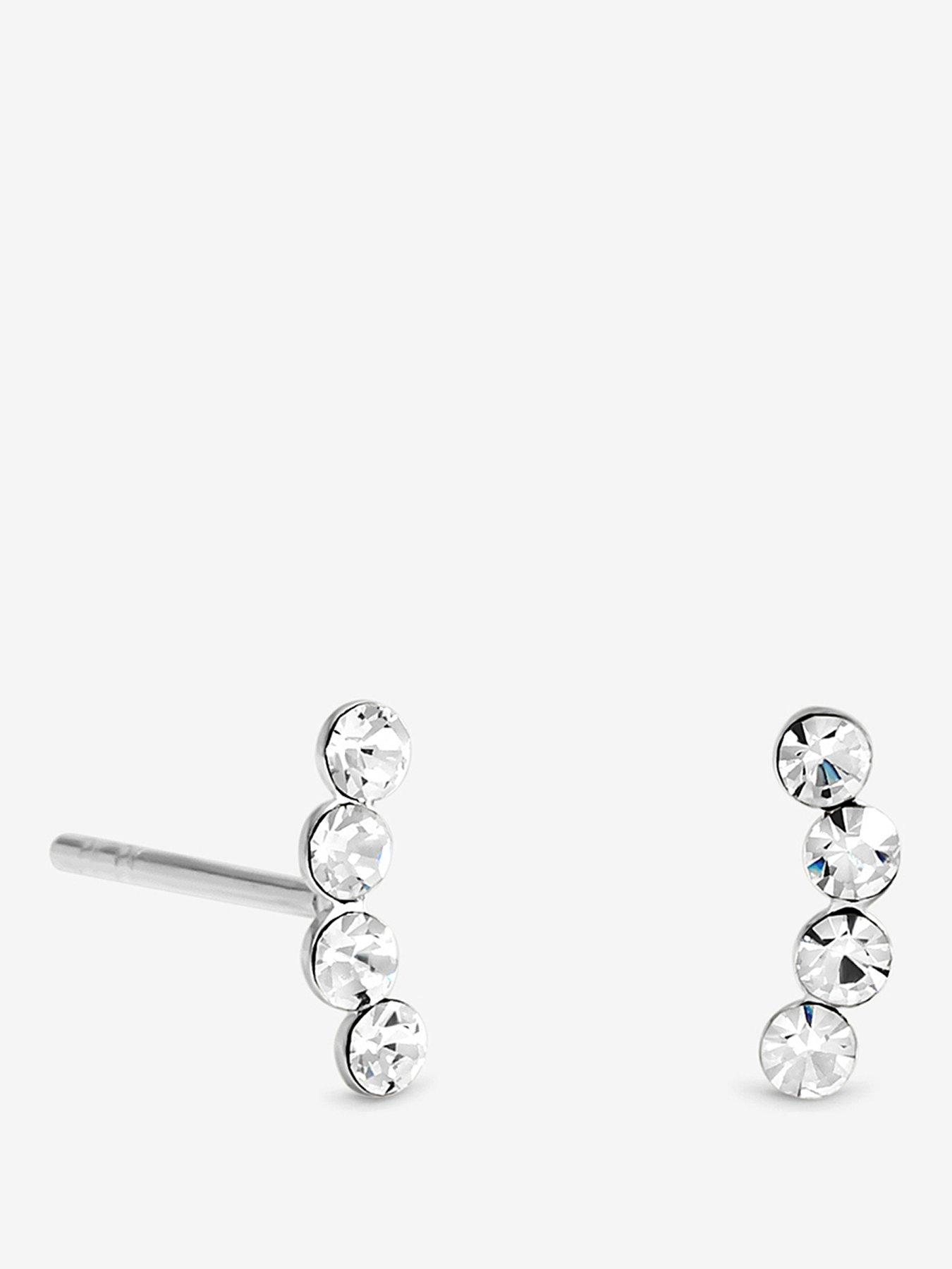 Simply Silver Simply Silver 925 Sterling Silver Crystal Climber Studs