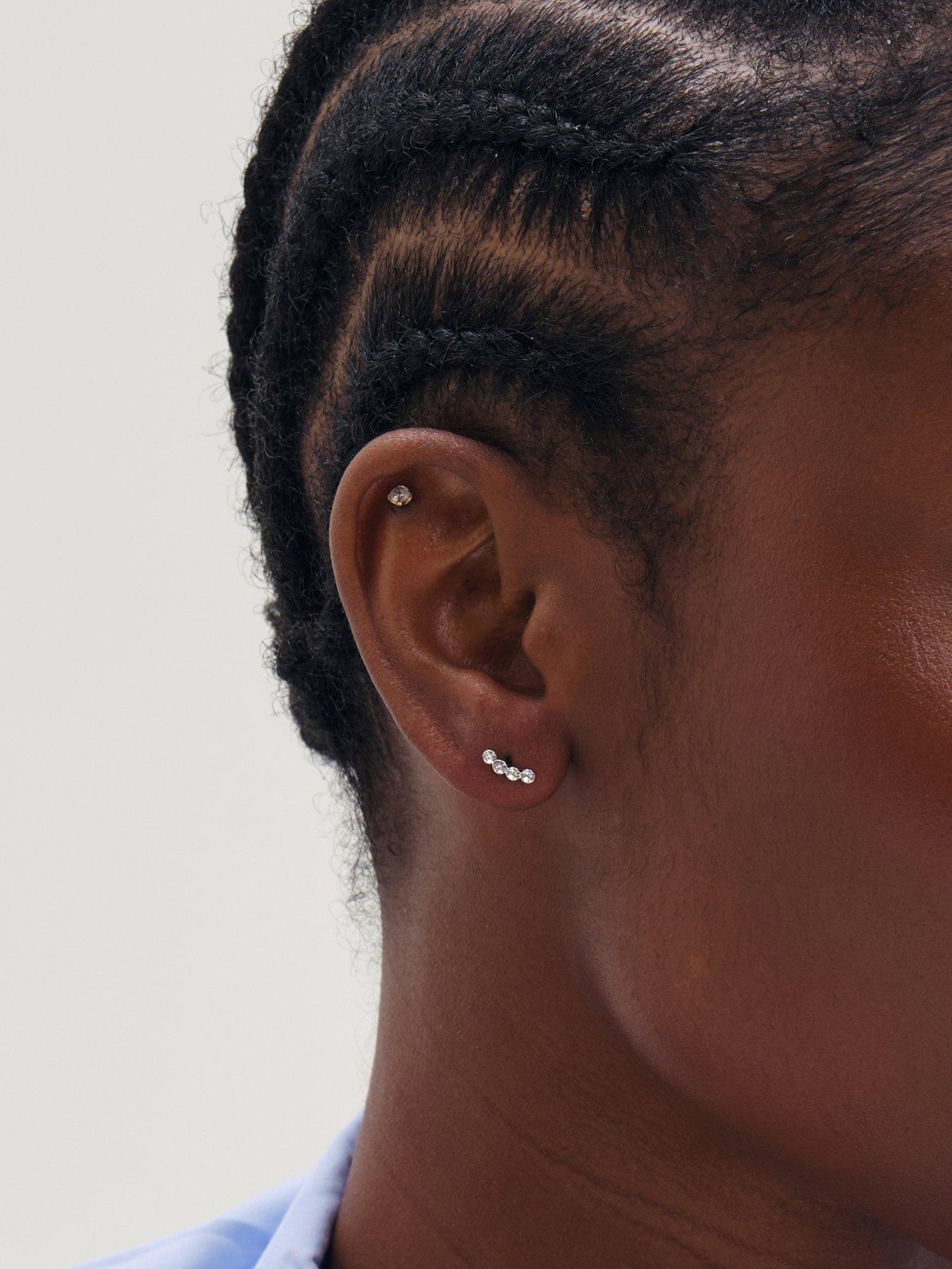 Image 2 of 3 of Simply Silver 925 Sterling Silver Crystal Climber Studs