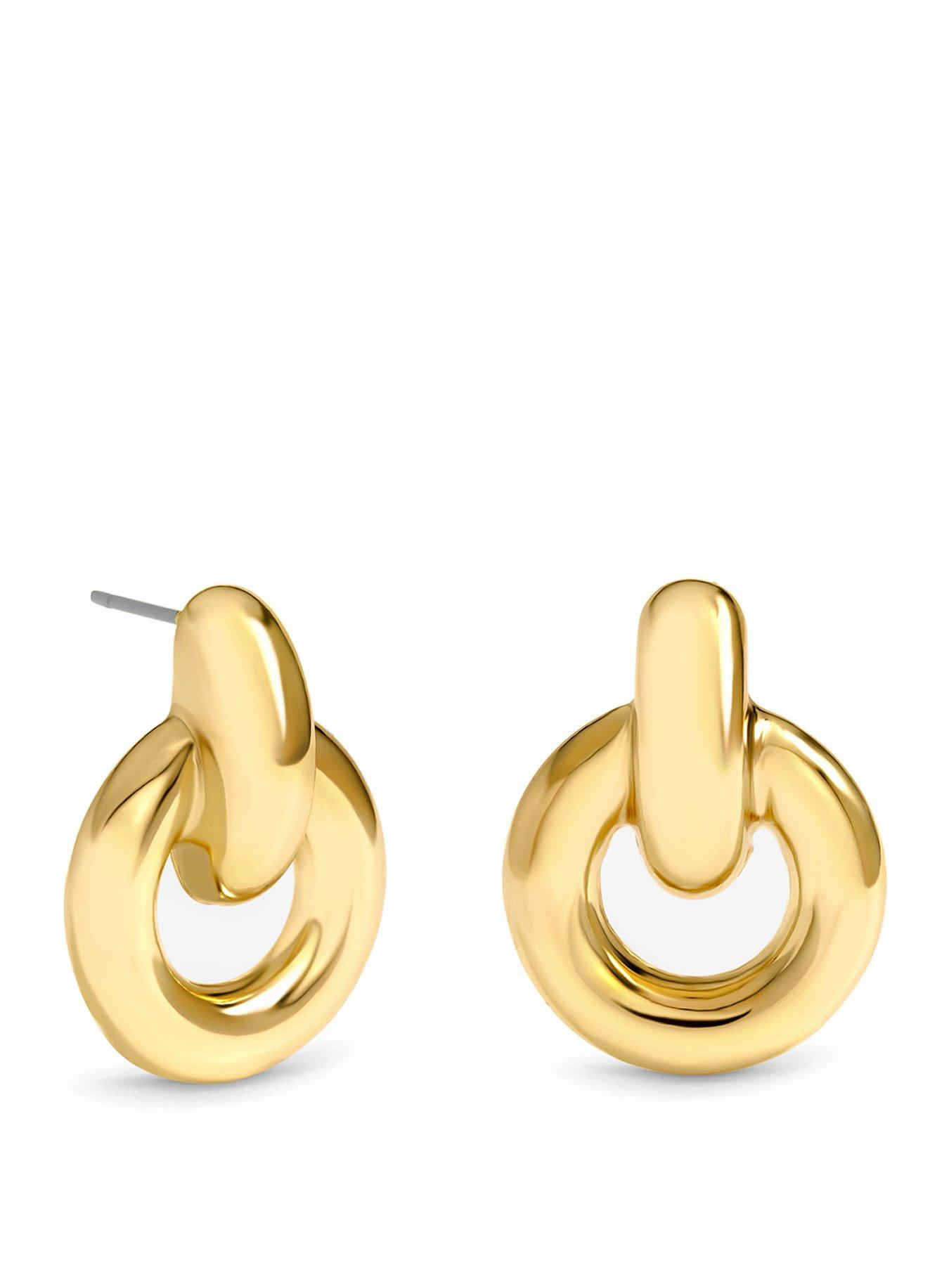 Mood Mood Gold Plated Door Knocker Polished Earrings