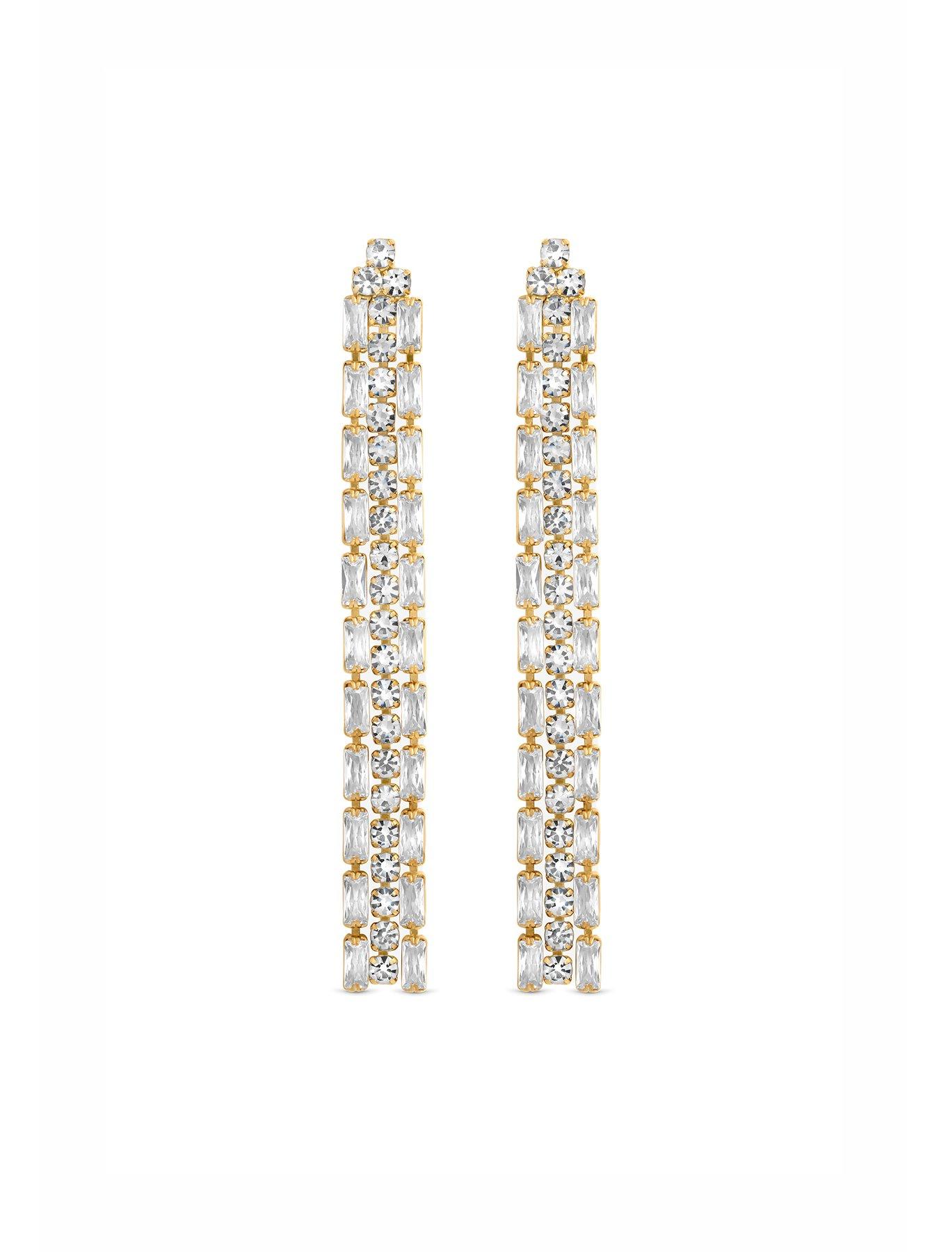 Image 3 of 3 of Mood Gold Plated Crystal Drop Earrings