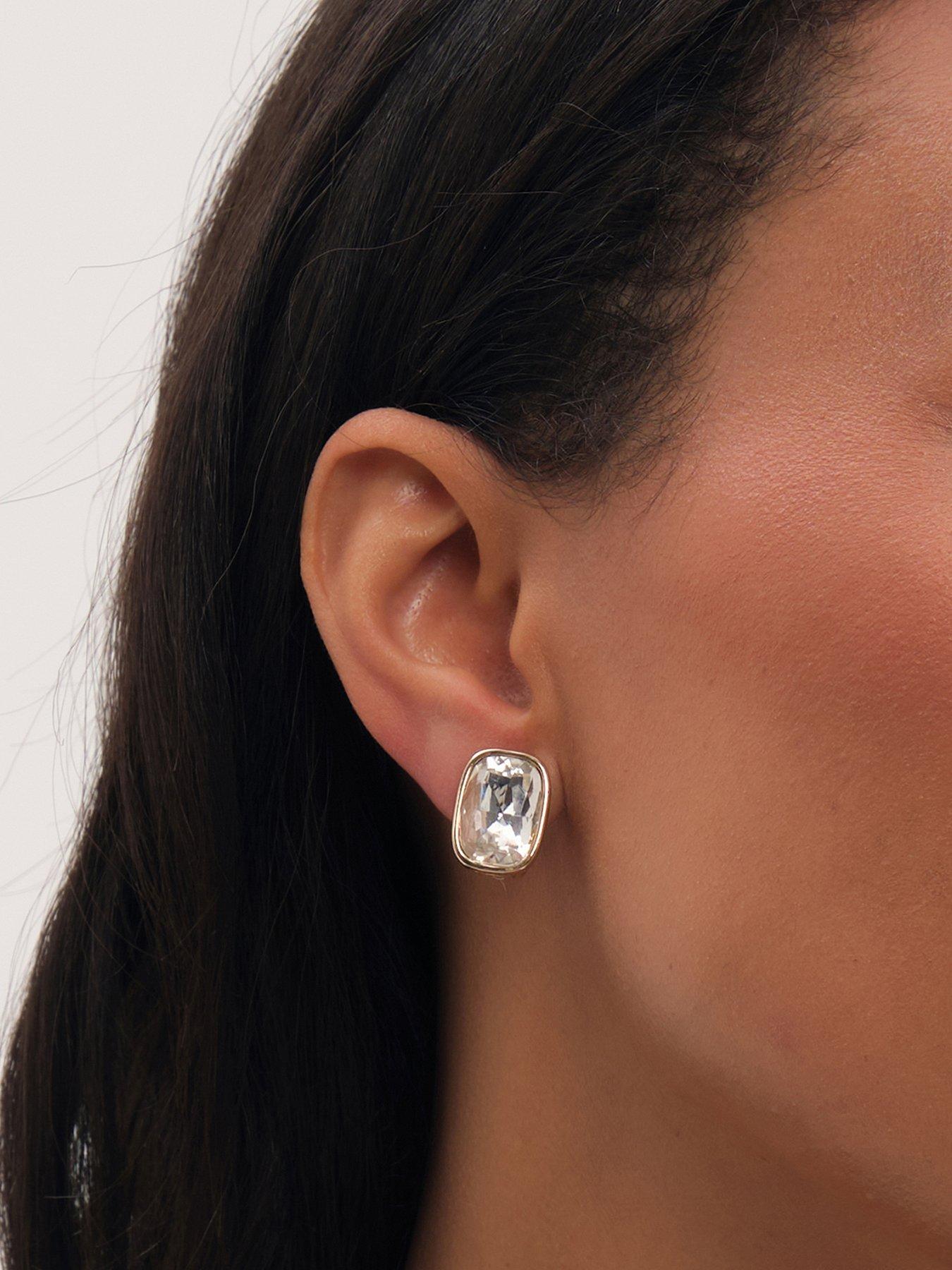 Jon Richard Gold Plated And Crystal Clip Earrings