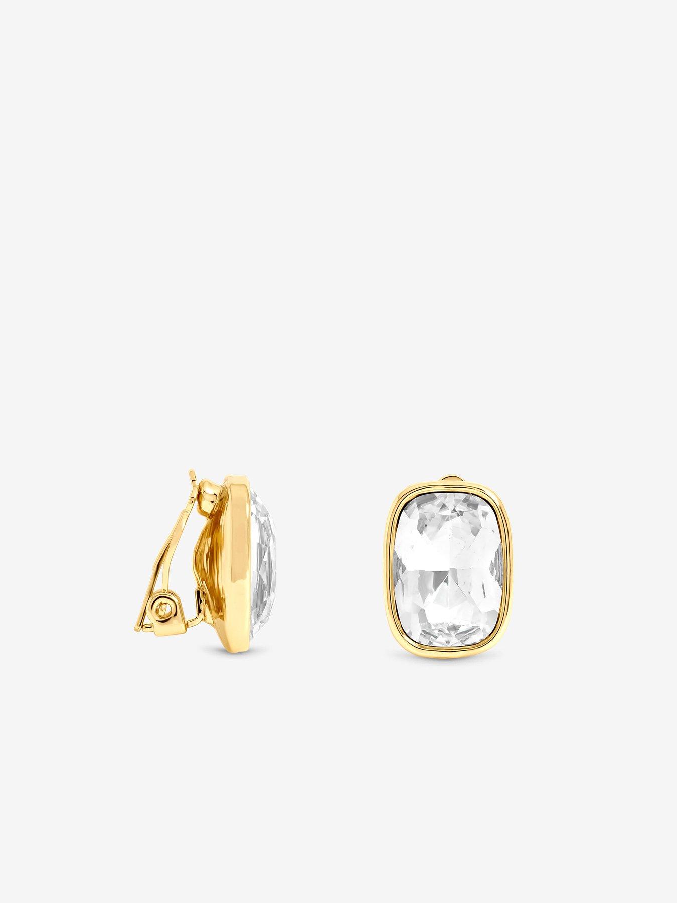 Image 2 of 3 of Jon Richard Gold Plated And Crystal Clip Earrings