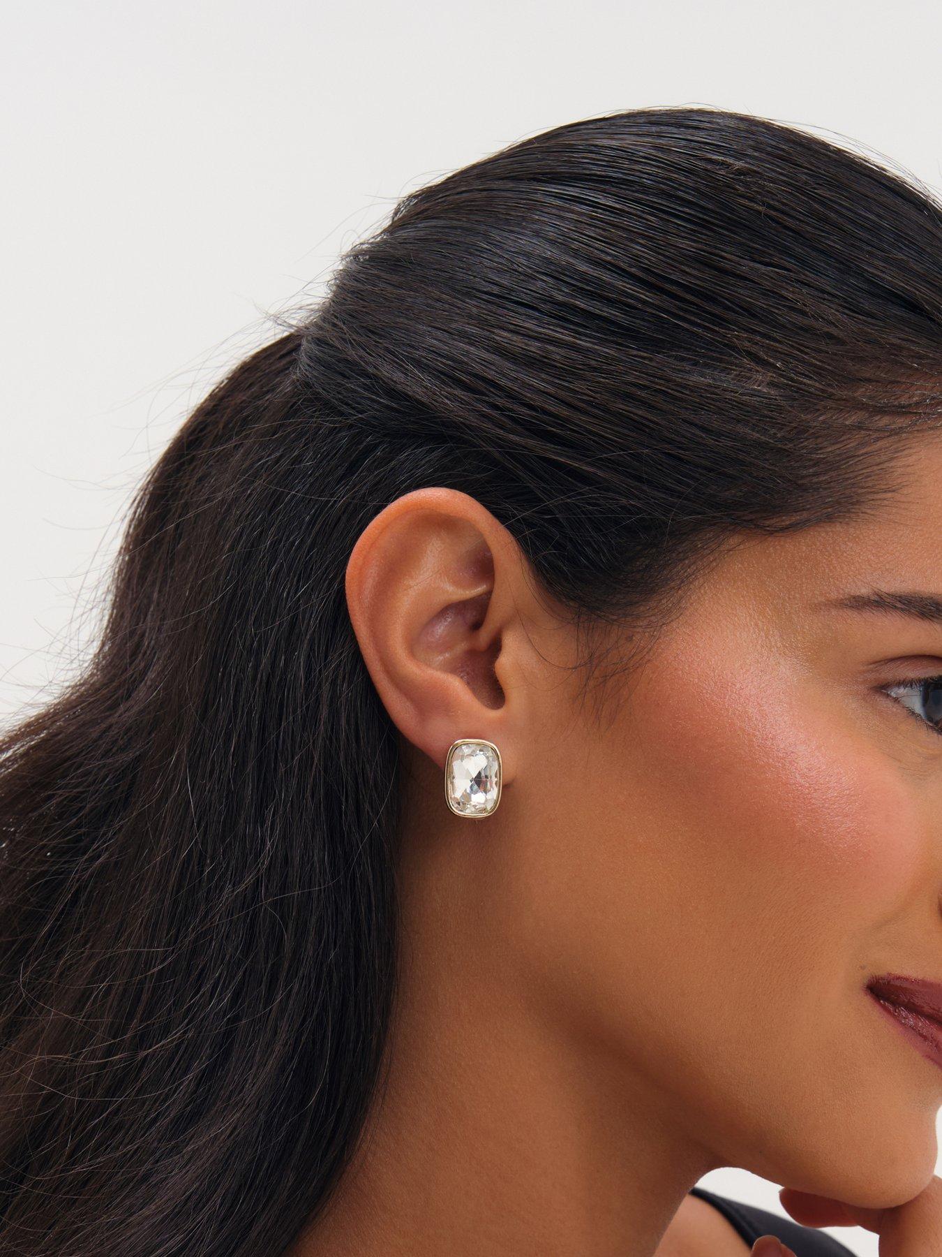 Image 3 of 3 of Jon Richard Gold Plated And Crystal Clip Earrings