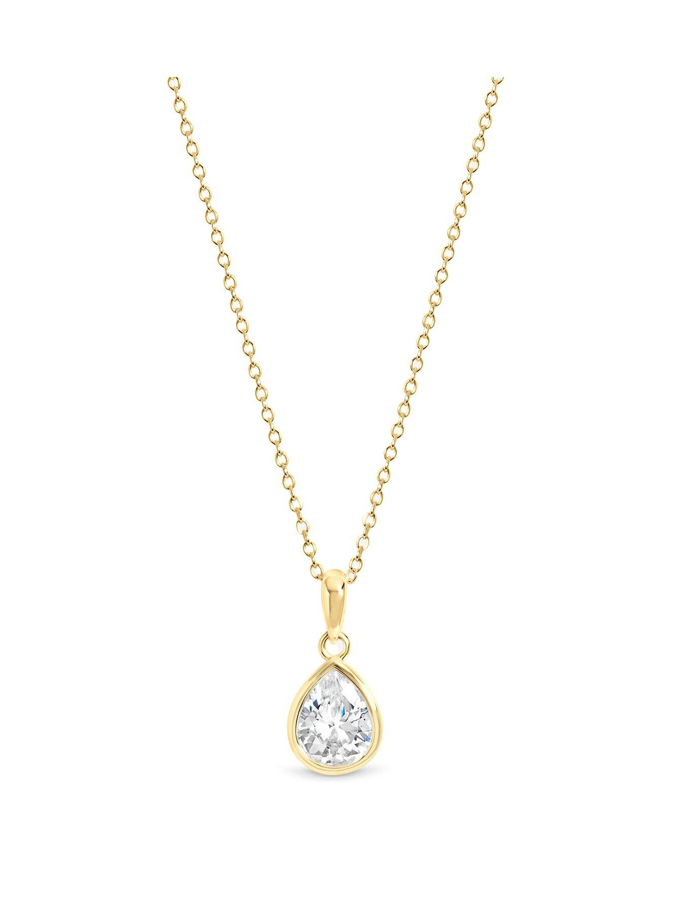 Image 1 of 1 of Inicio Gold Pear Bezel Pendant