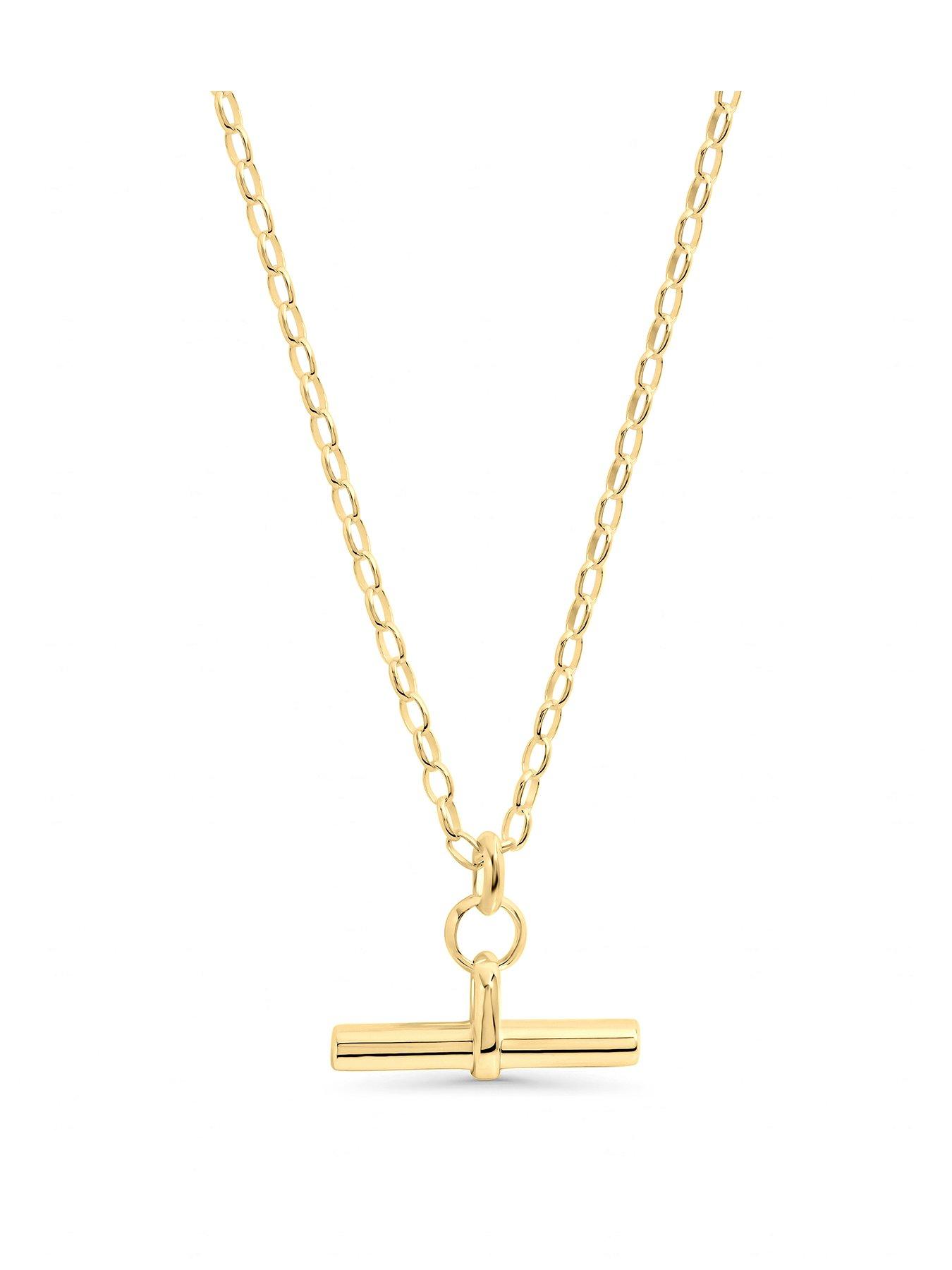 Inicio Gold T-Bar Necklace - Gift Pouch