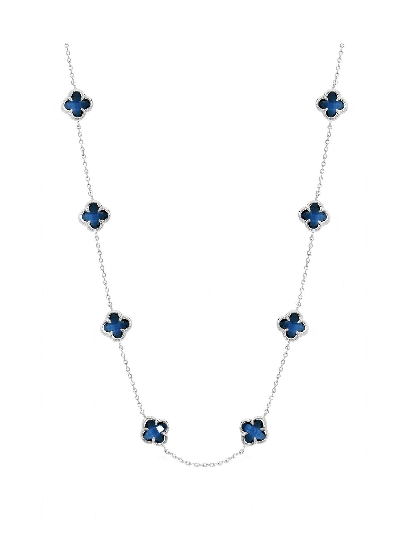 Image 1 of 3 of Inicio Sapphire Clover Necklace