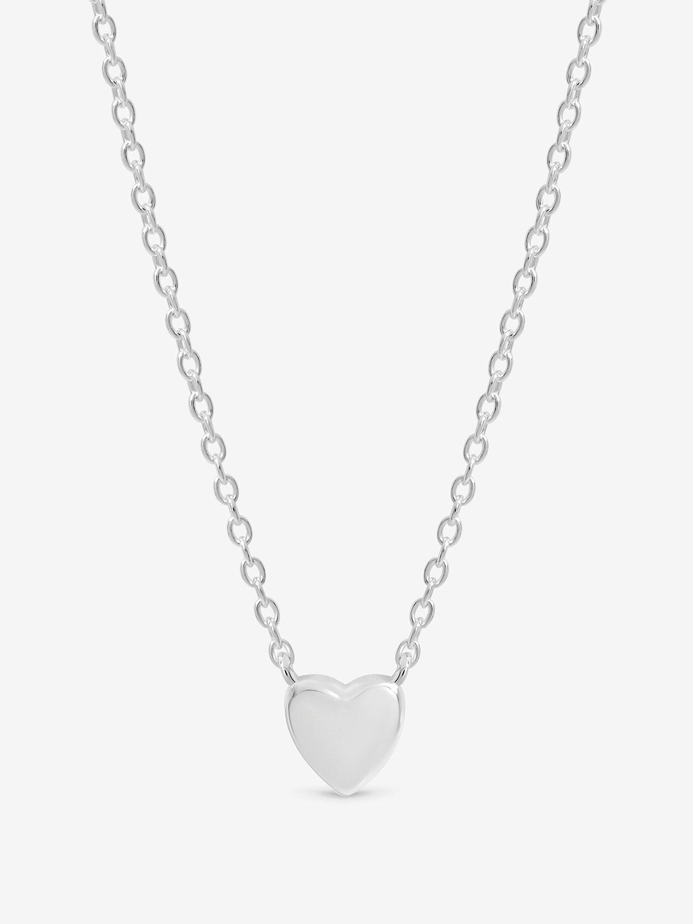 Image 1 of 3 of Jon Richard Simply Silver 925 Sterling Silver Fine Polished Heart Necklace - Gift Pouch