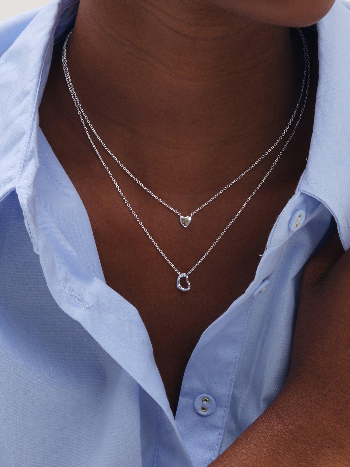 Image 2 of 3 of Jon Richard Simply Silver 925 Sterling Silver Fine Polished Heart Necklace - Gift Pouch