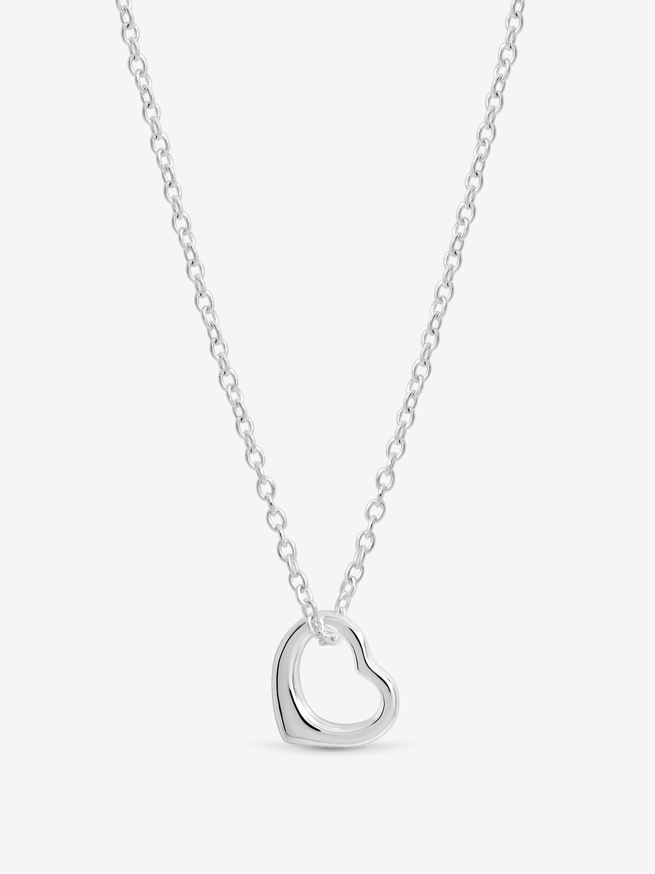 Image 1 of 3 of Jon Richard Simply Silver 925 Sterling Silver Open Heart Necklace - Gift Pouch