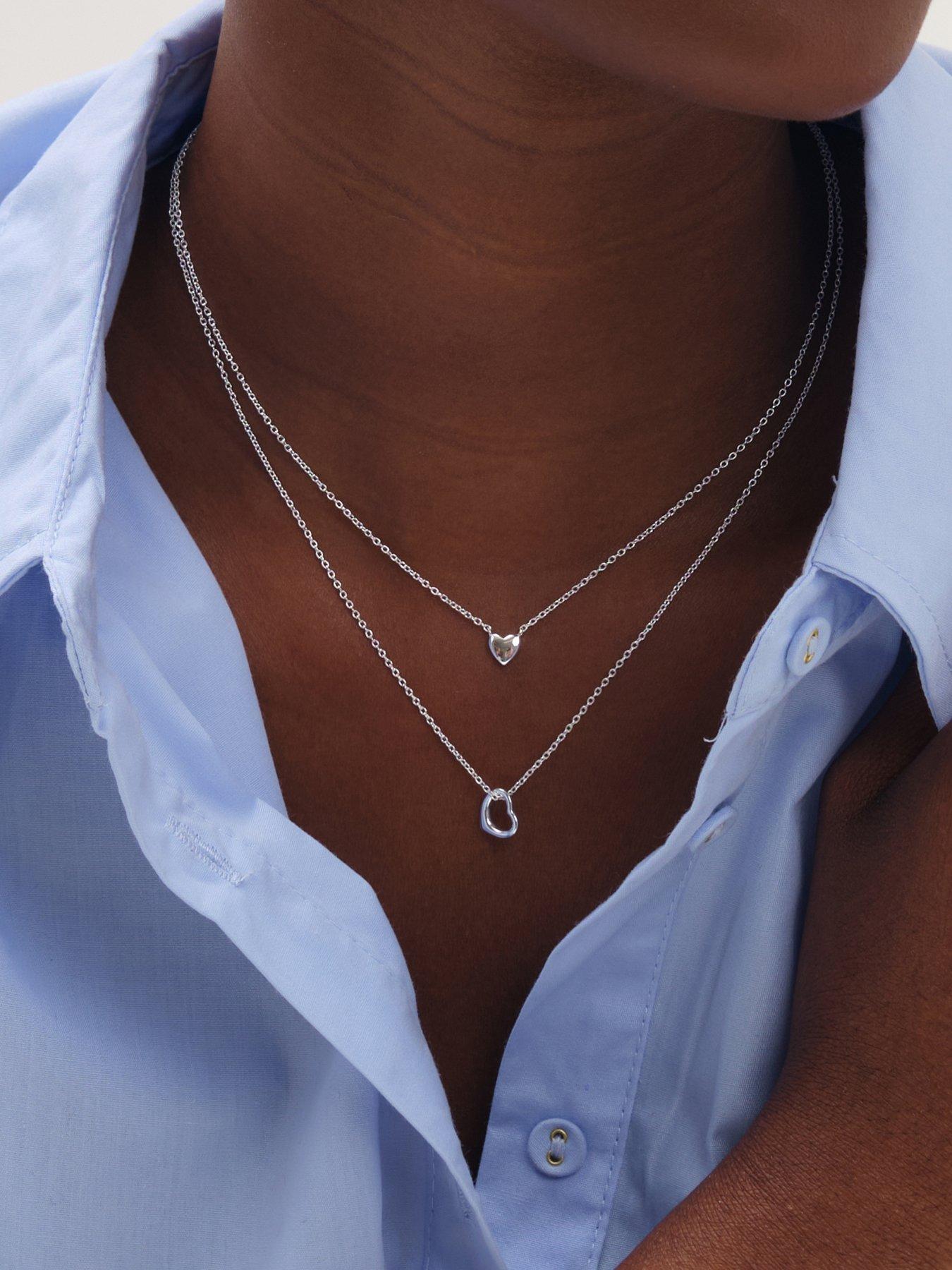 Image 2 of 3 of Jon Richard Simply Silver 925 Sterling Silver Open Heart Necklace - Gift Pouch