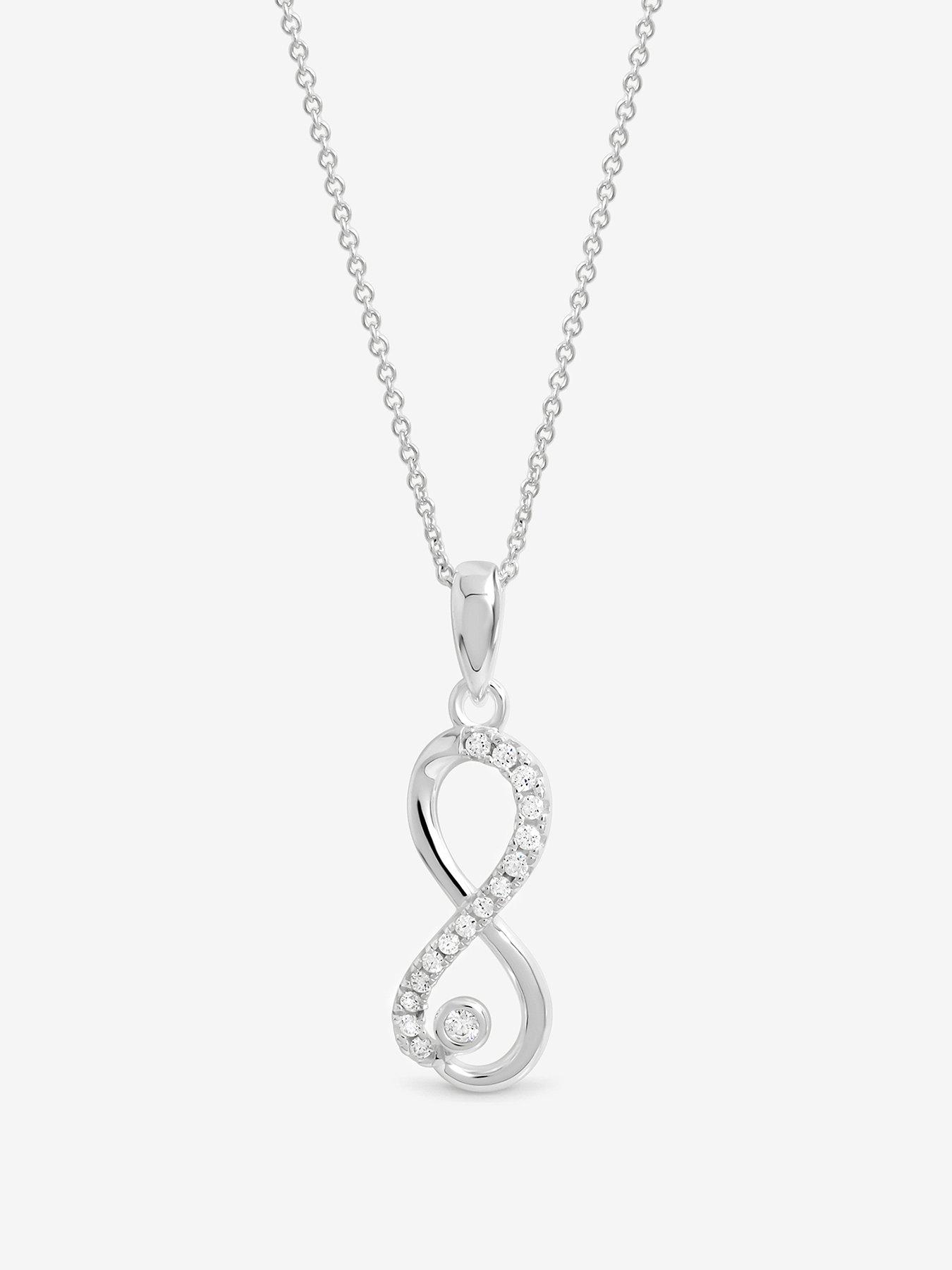 Image 1 of 3 of Jon Richard Simply Silver 925 Sterling Silver Infinity Pendant - Gift Pouch