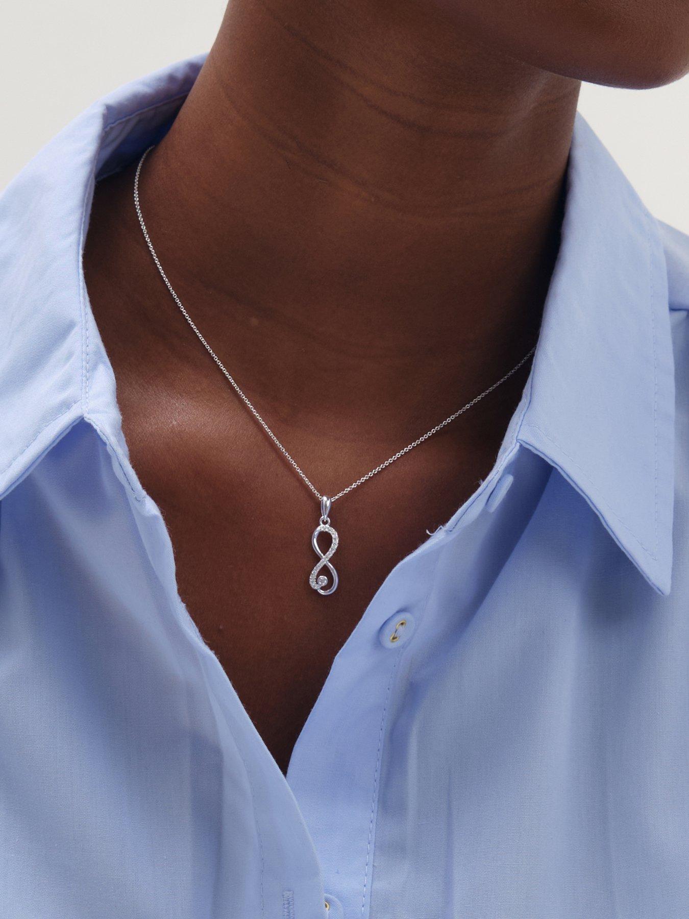 Image 2 of 3 of Jon Richard Simply Silver 925 Sterling Silver Infinity Pendant - Gift Pouch