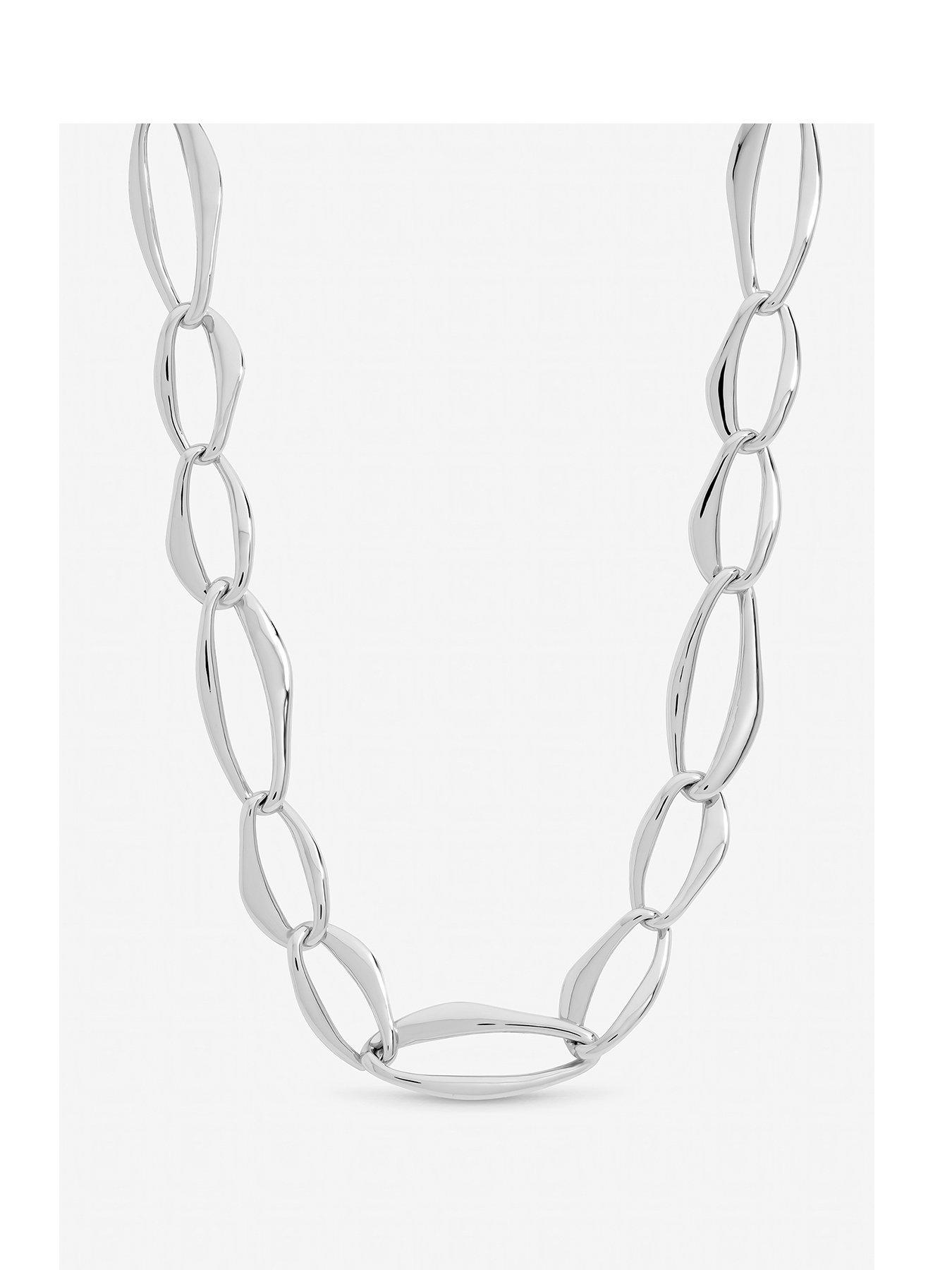 Mood Silver Plated Large Link Chain Necklace