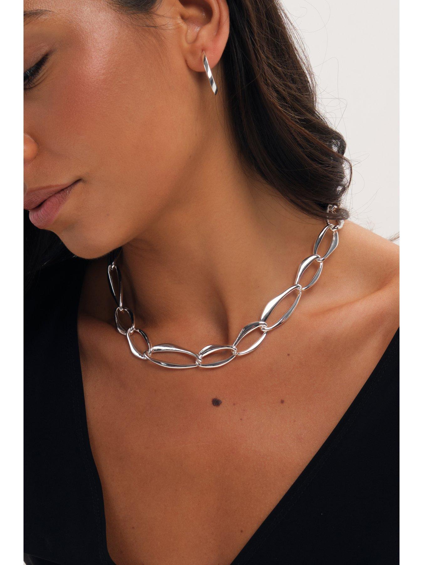 Image 2 of 3 of Mood Silver Plated Large Link Chain Necklace