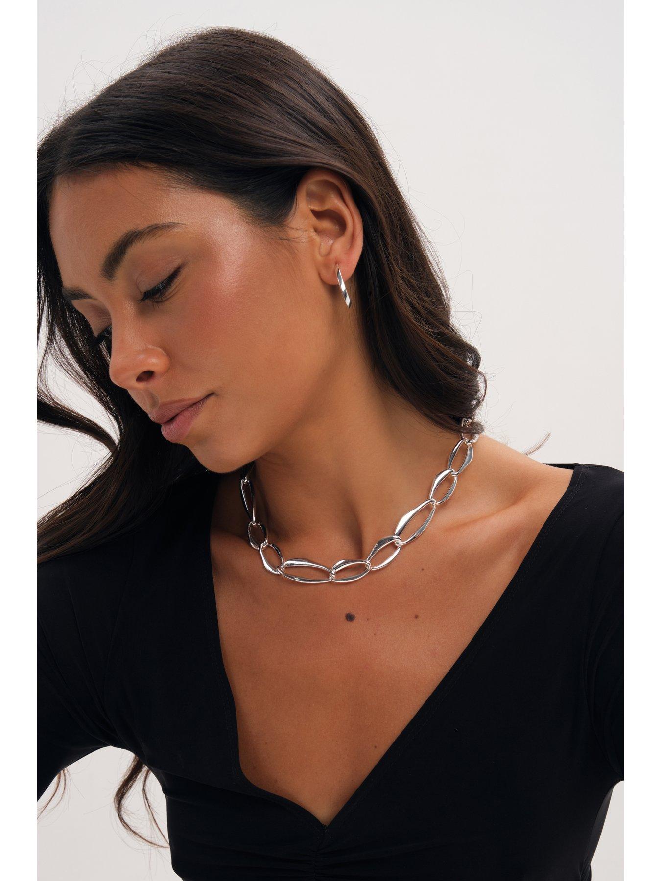 Image 3 of 3 of Mood Silver Plated Large Link Chain Necklace