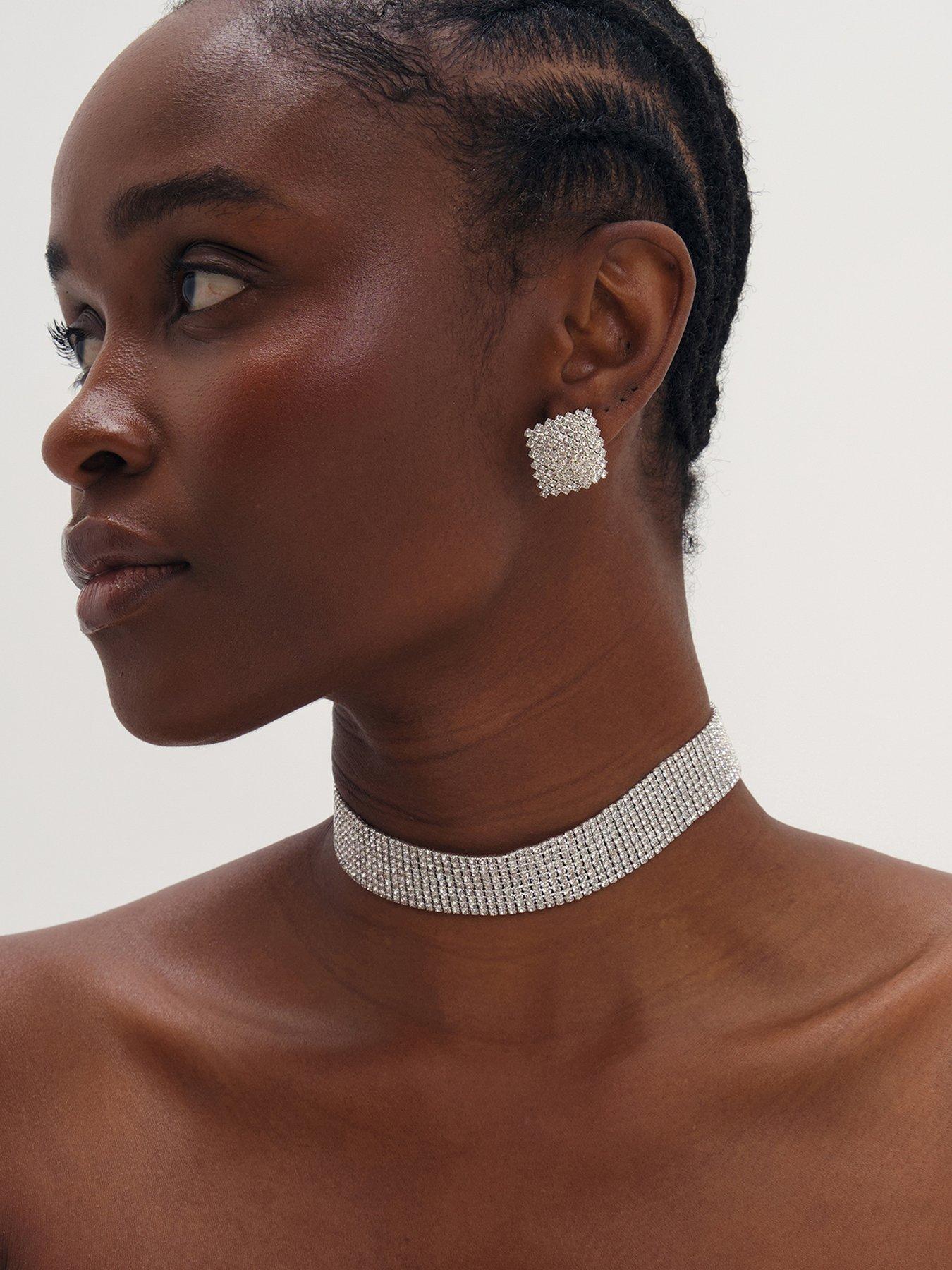 Image 1 of 3 of Mood Silver Crystal Choker