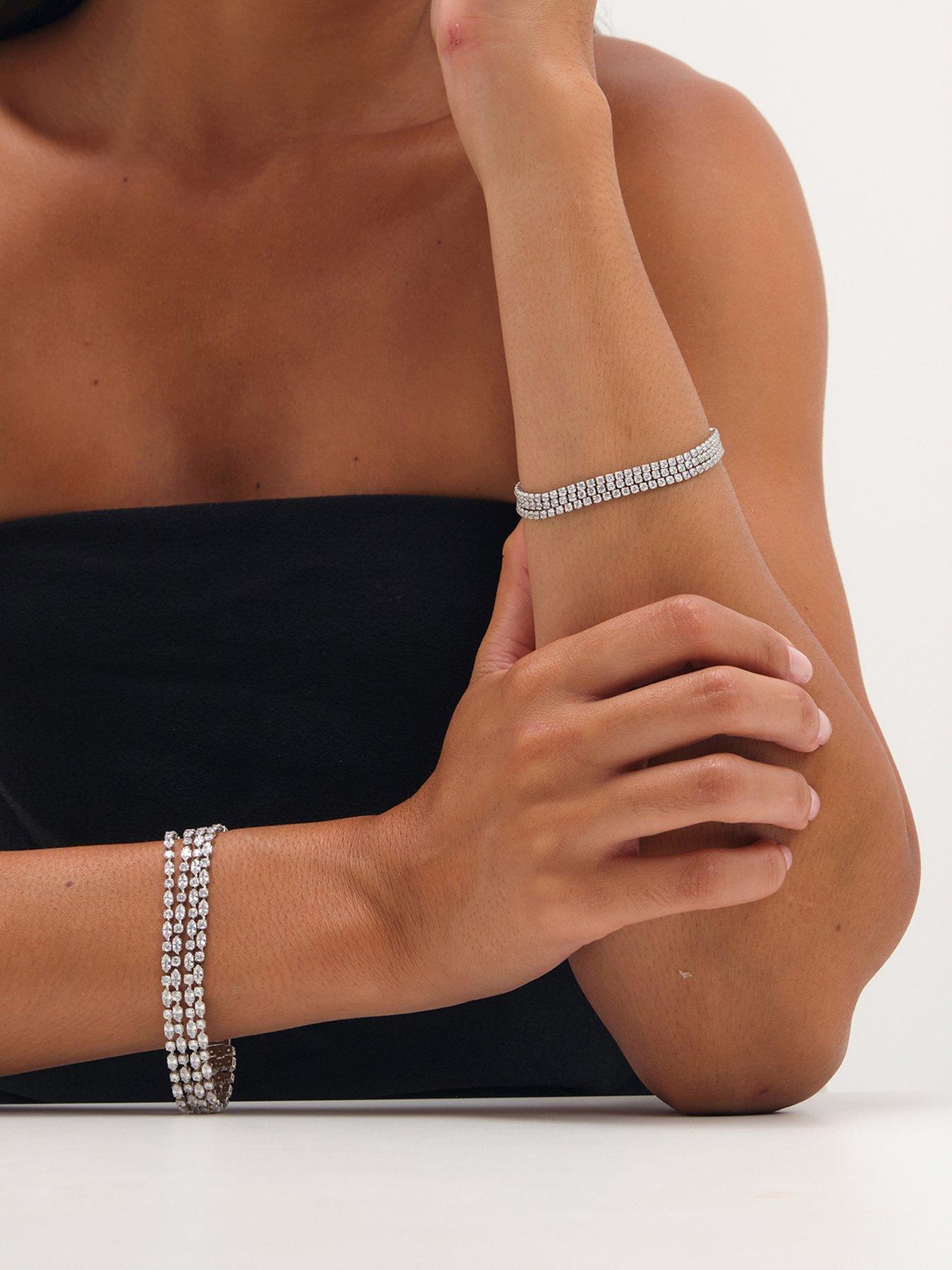 Jon Richard Cubic Zirconia Multi Row Bracelet