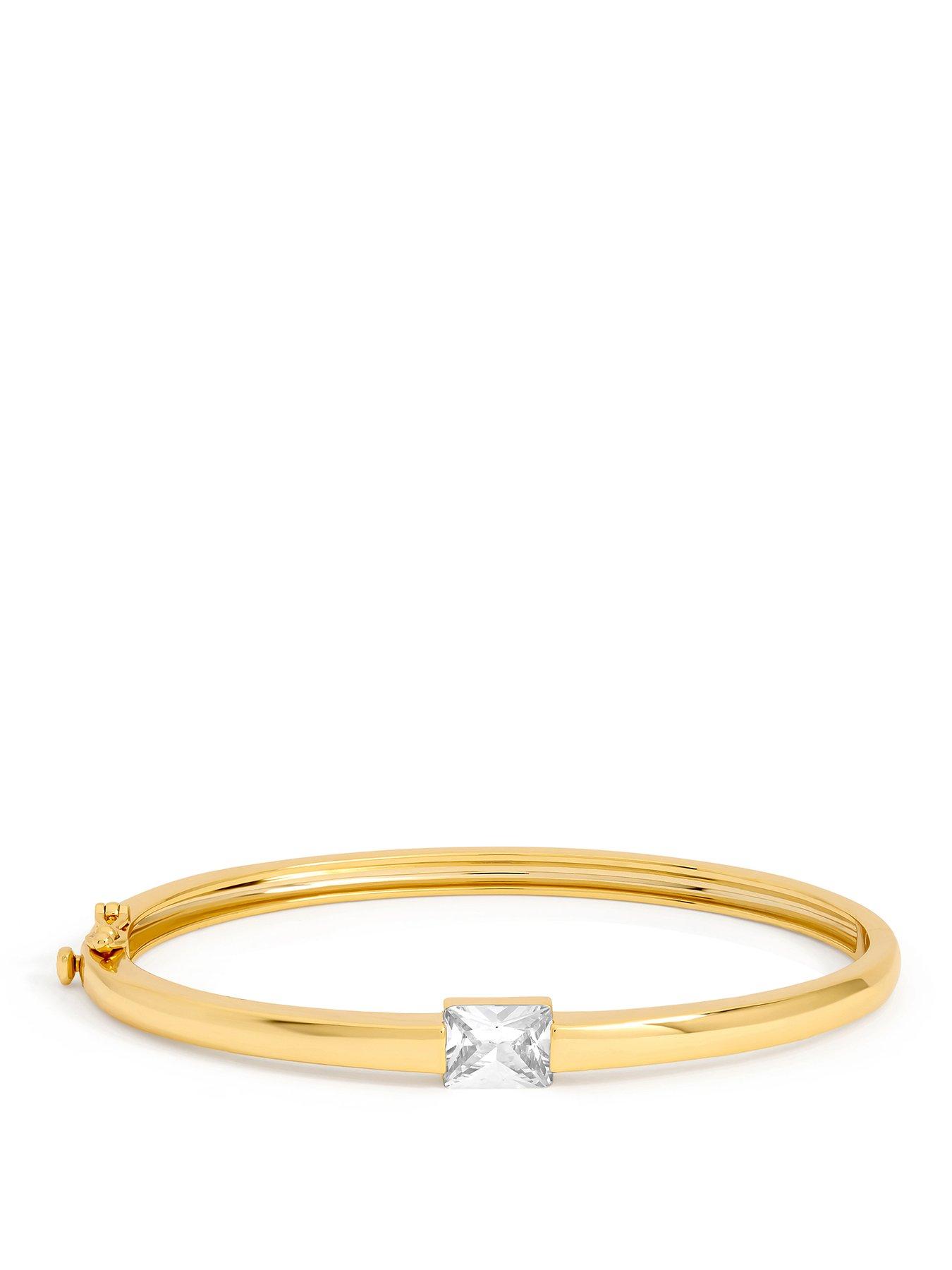 Image 1 of 3 of Jon Richard Gold Plated And Cubic Zirconia Polished Bangle