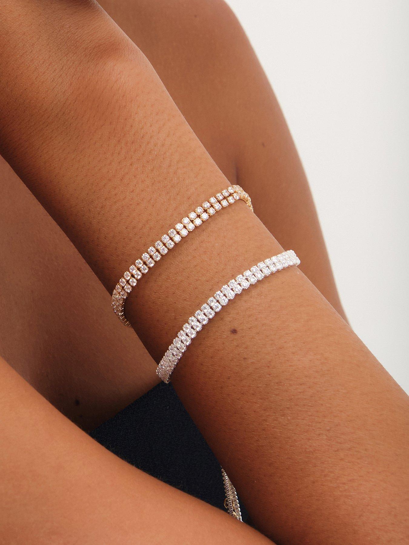Jon Richard Silver Plated Pave Toggle Bracelet