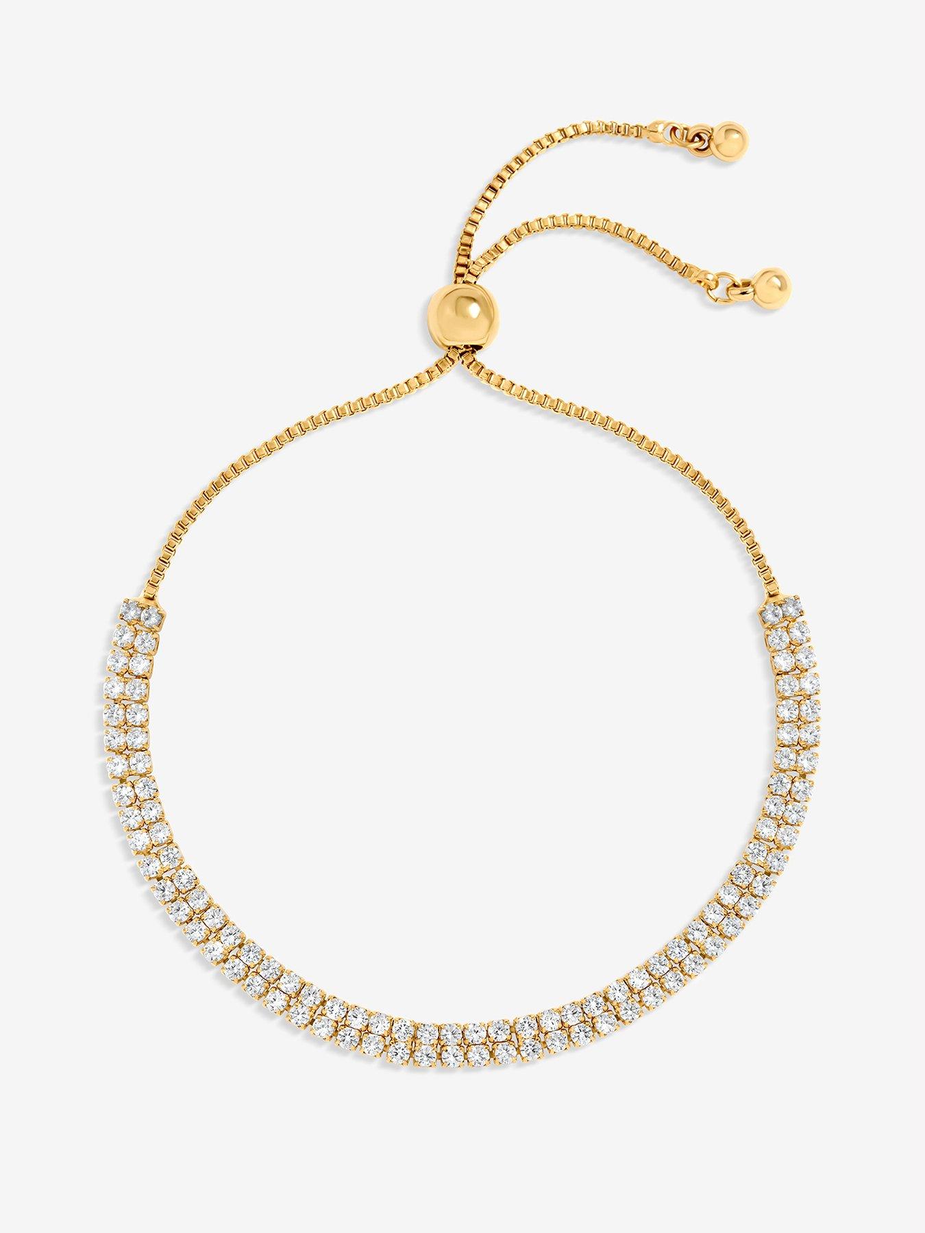 Jon Richard Jon Richard Gold Plated Pave Toggle Bracelet