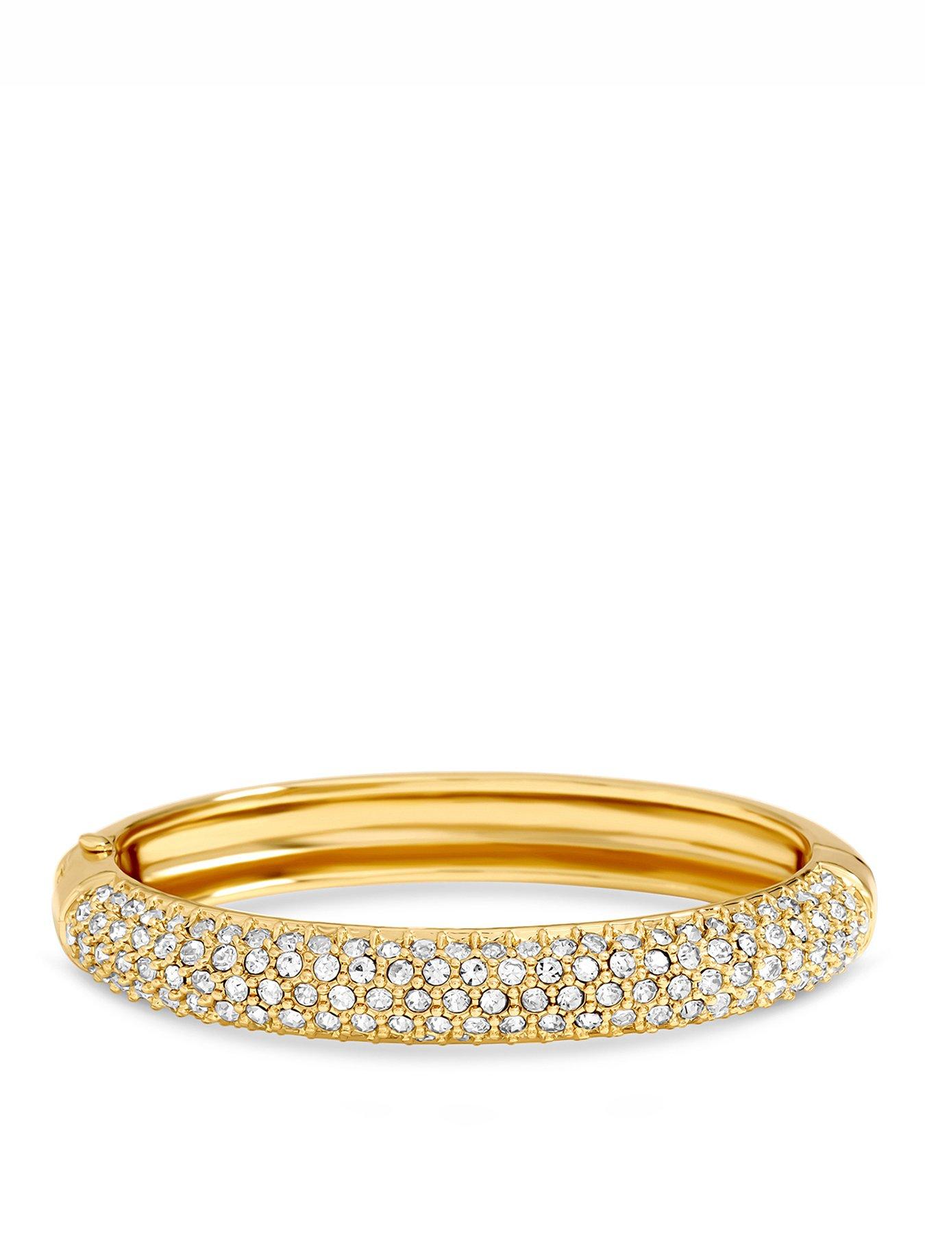 Jon Richard Jon Richard Gold Plated Pave Bangle