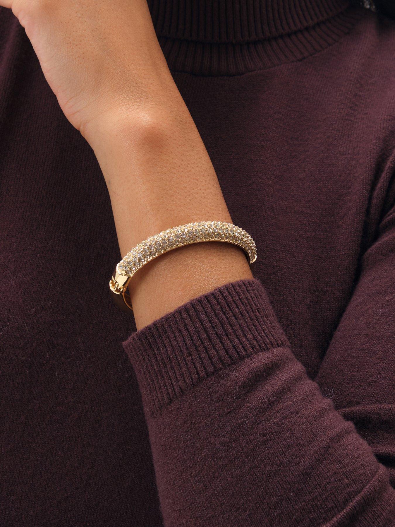 Image 2 of 3 of Jon Richard Jon Richard Gold Plated Pave Bangle