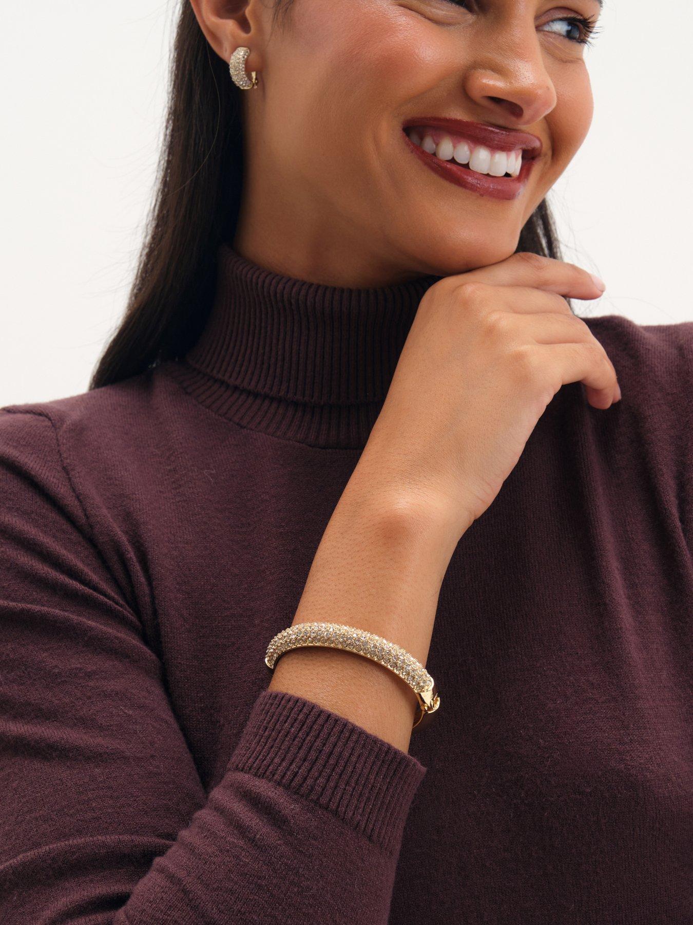 Image 3 of 3 of Jon Richard Jon Richard Gold Plated Pave Bangle