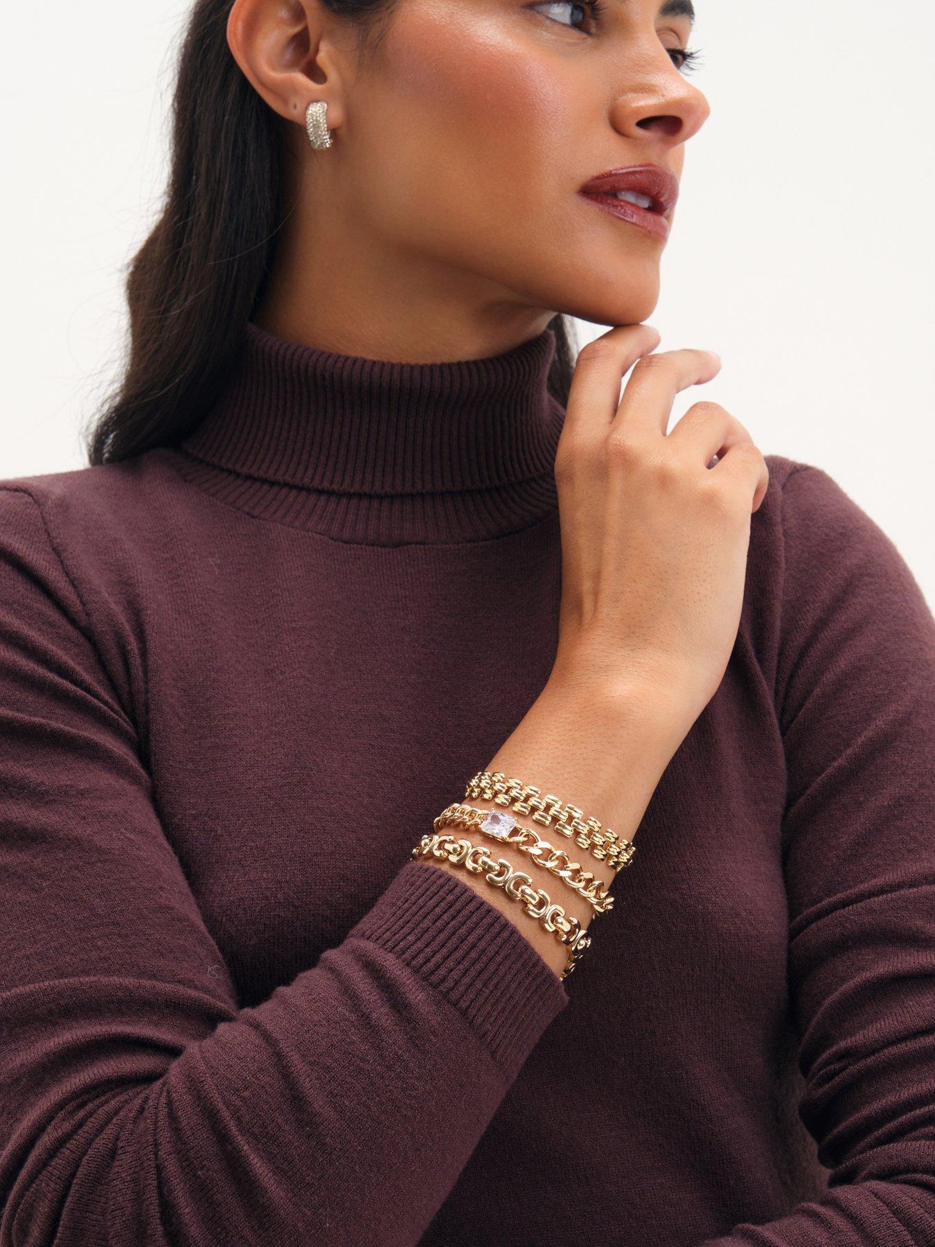Image 3 of 3 of Jon Richard Gold Plated Crystal And Chain Bracelet