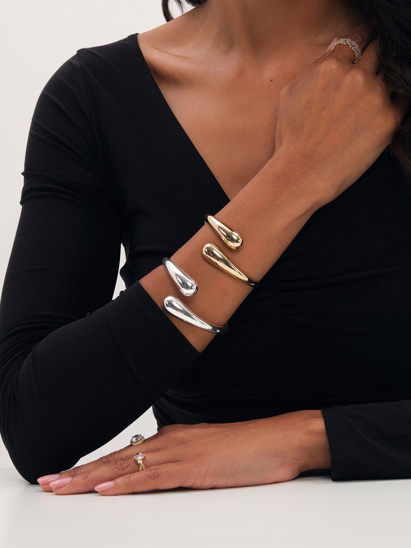 Jon Richard Jon Richard Gold Polished Open Bangle
