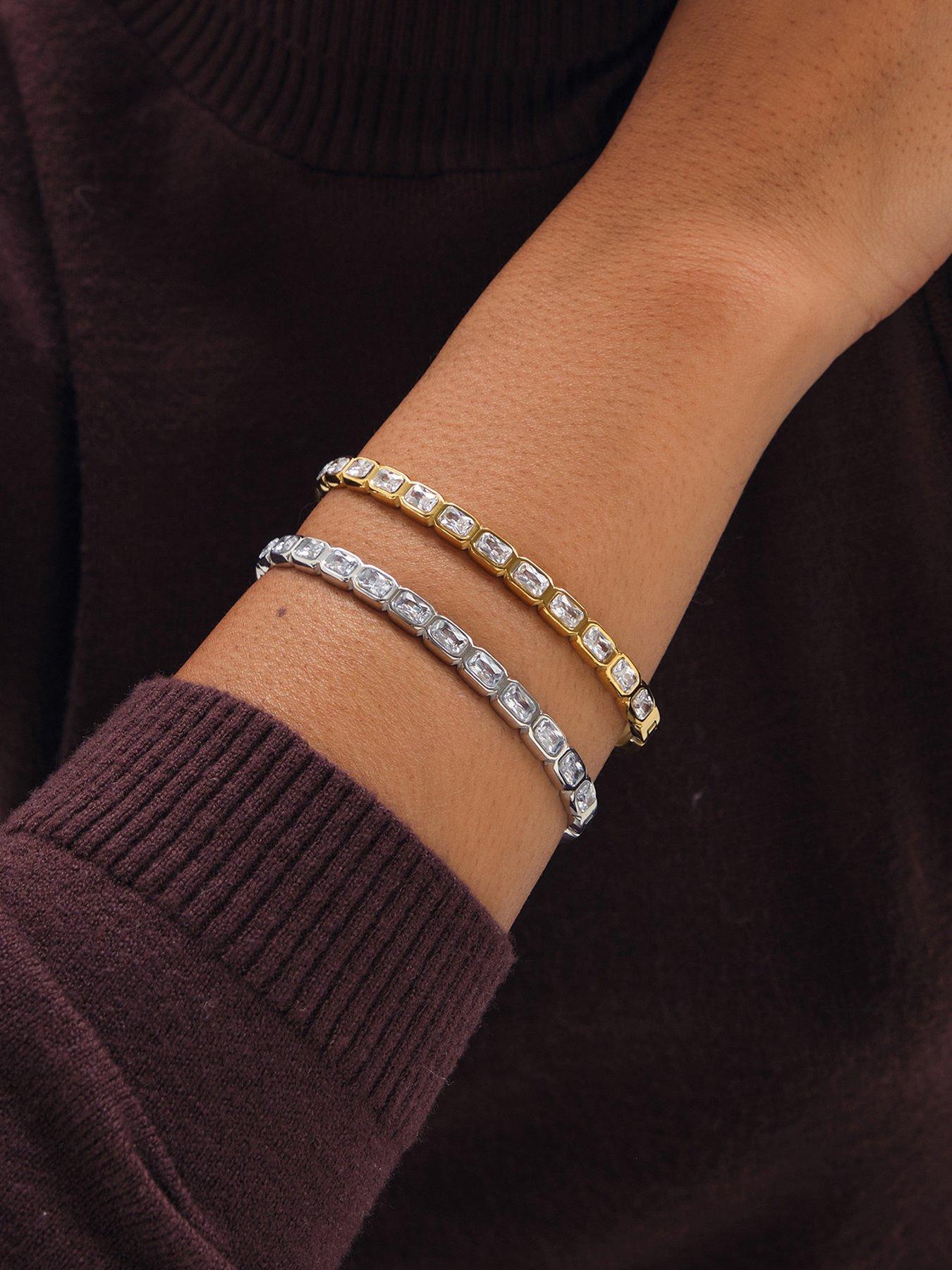 Image 1 of 3 of Jon Richard Gold Plated Crystal Stone Stainless Steel Bangle