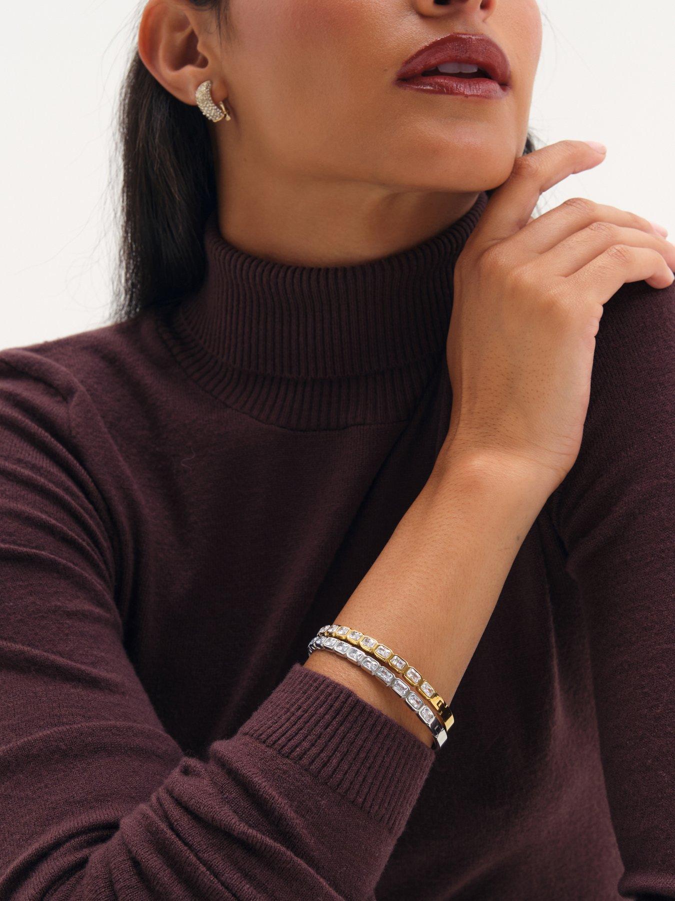 Image 3 of 3 of Jon Richard Gold Plated Crystal Stone Stainless Steel Bangle