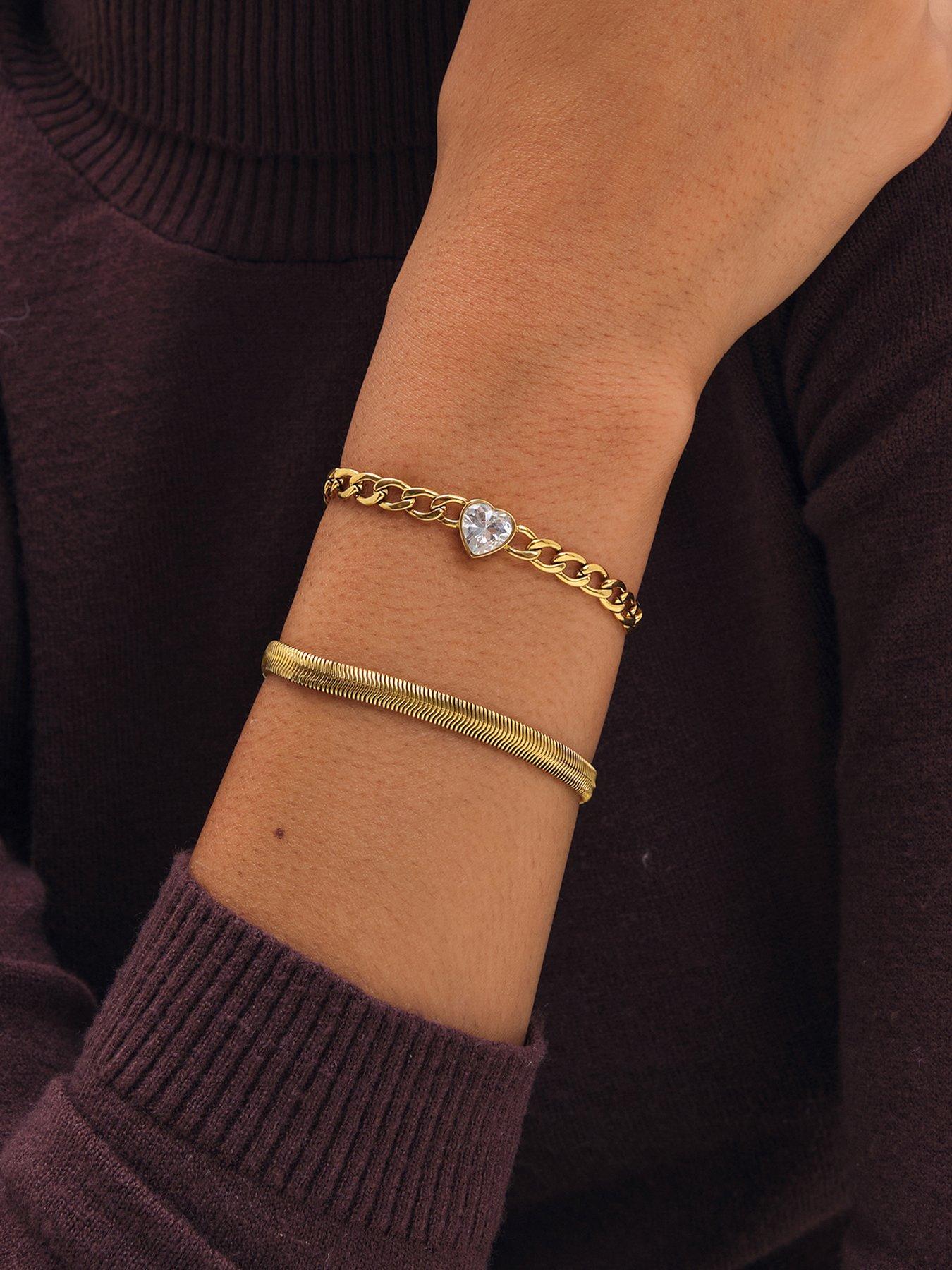 Jon Richard Gold Plated Snake Chain Stainless Steel Bracelet