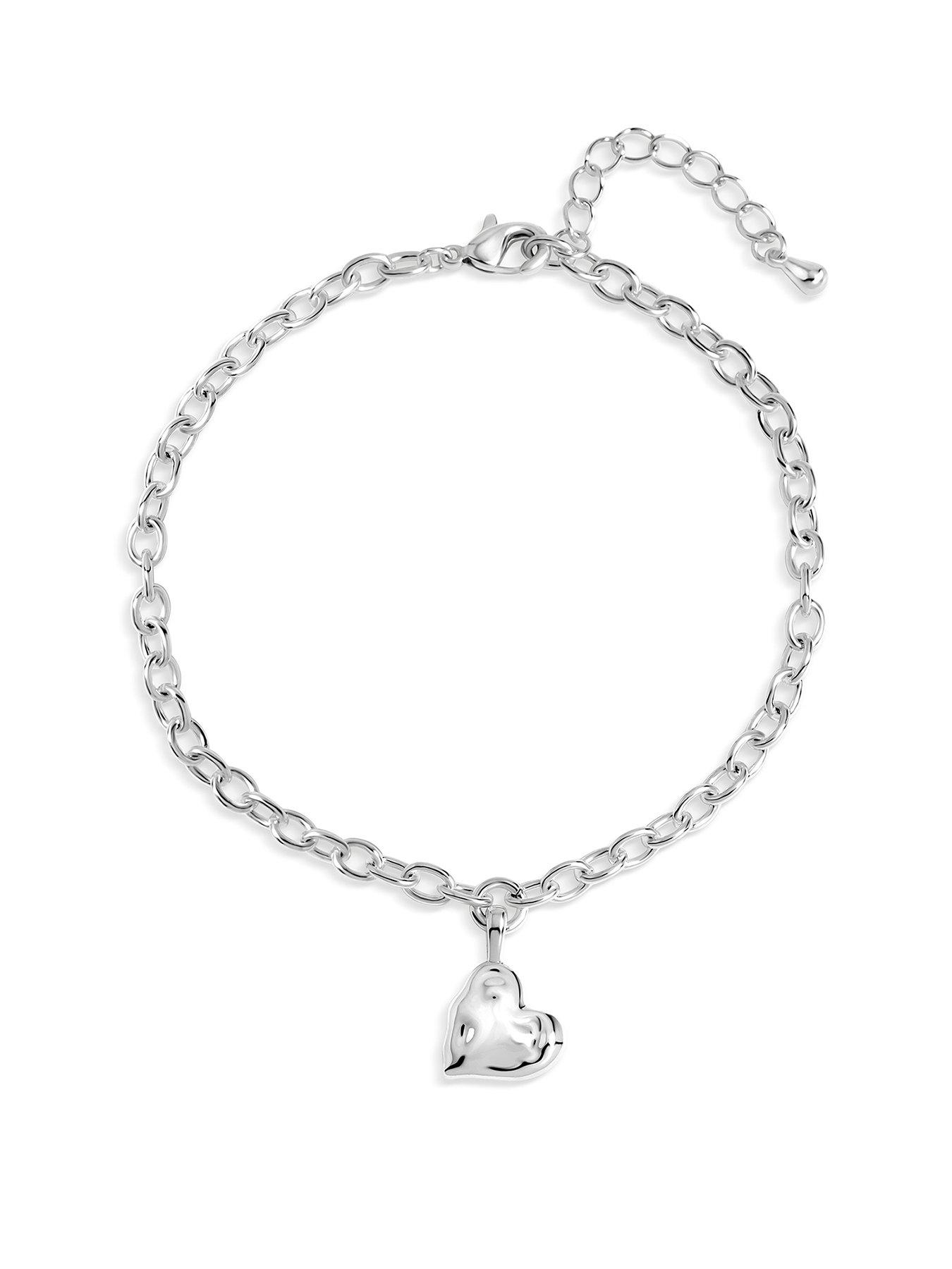 Inicio Silver Molten Heart Bracelet
