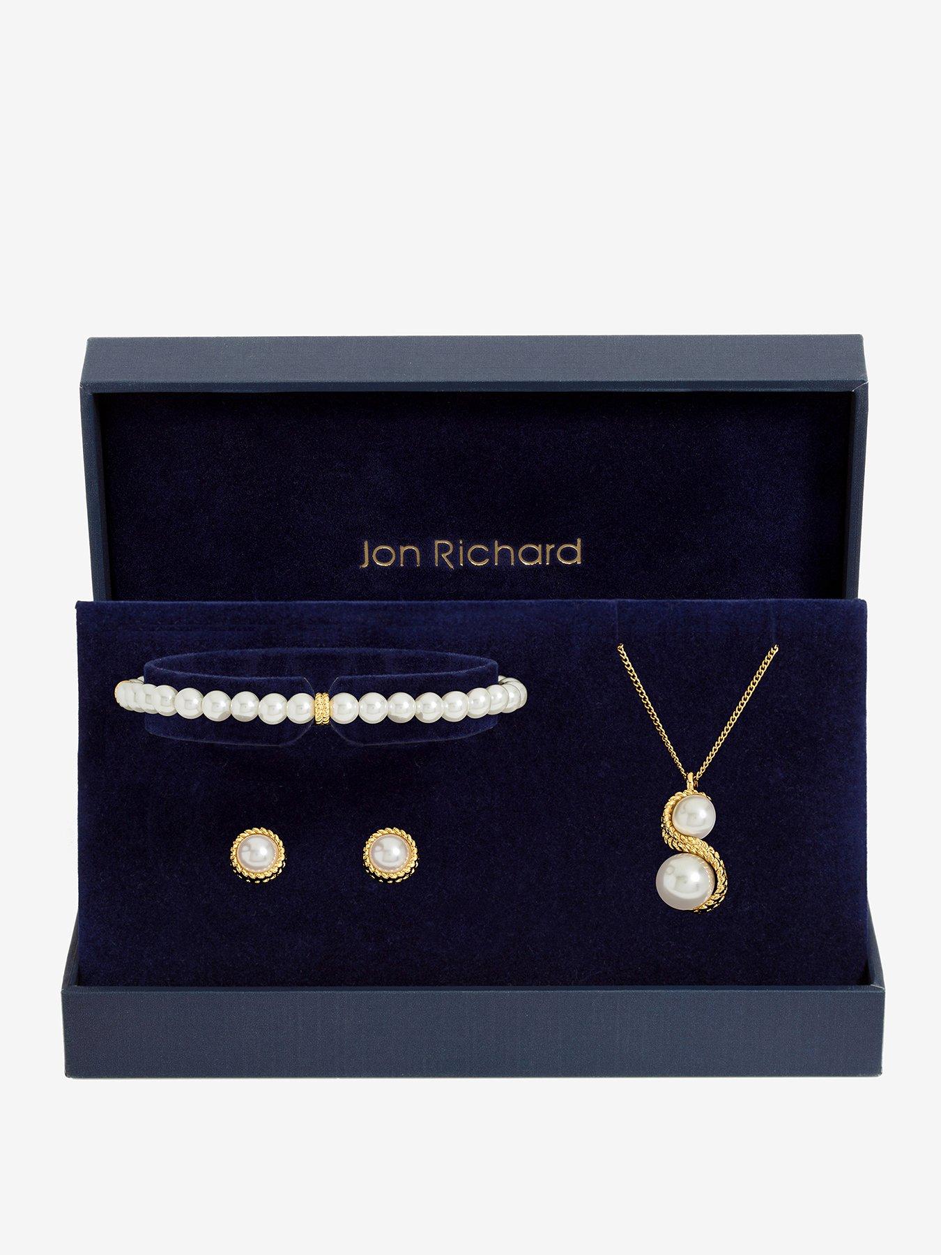 Jon Richard Jon Richard Gold Plated Pearl And Infinity Trio Set - Gift Box