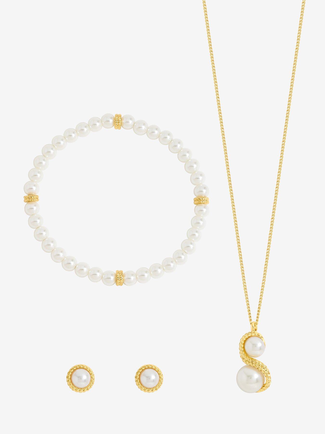 Image 2 of 4 of Jon Richard Gold Plated Pearl And Infinity Trio Set - Gift Box