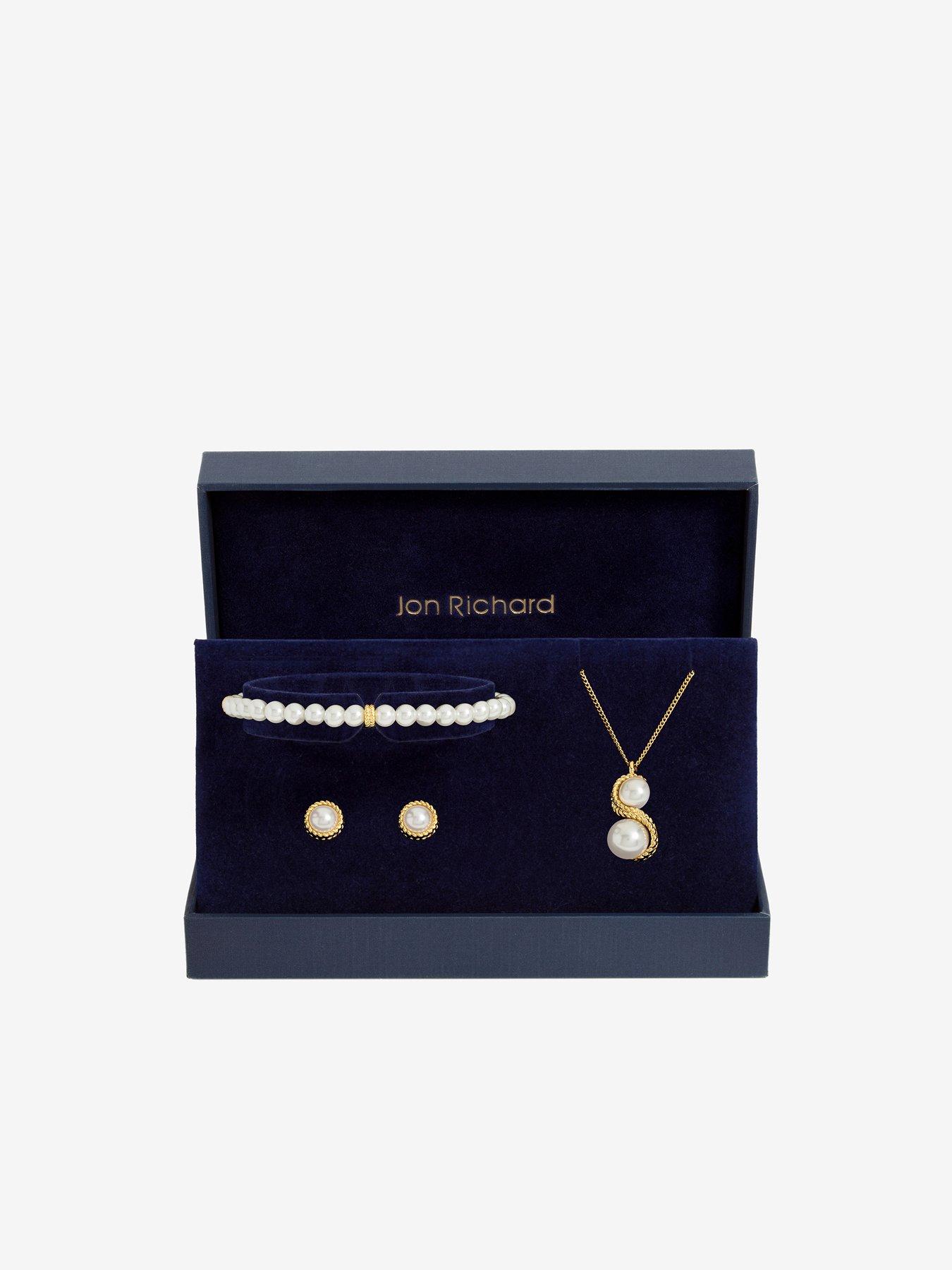 Image 4 of 4 of Jon Richard Gold Plated Pearl And Infinity Trio Set - Gift Box