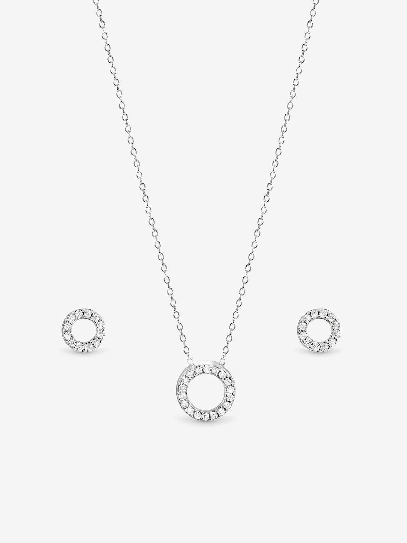 Image 2 of 4 of Jon Richard Simply Silver 925 Sterling Silver Open Circle Set - Gift Box