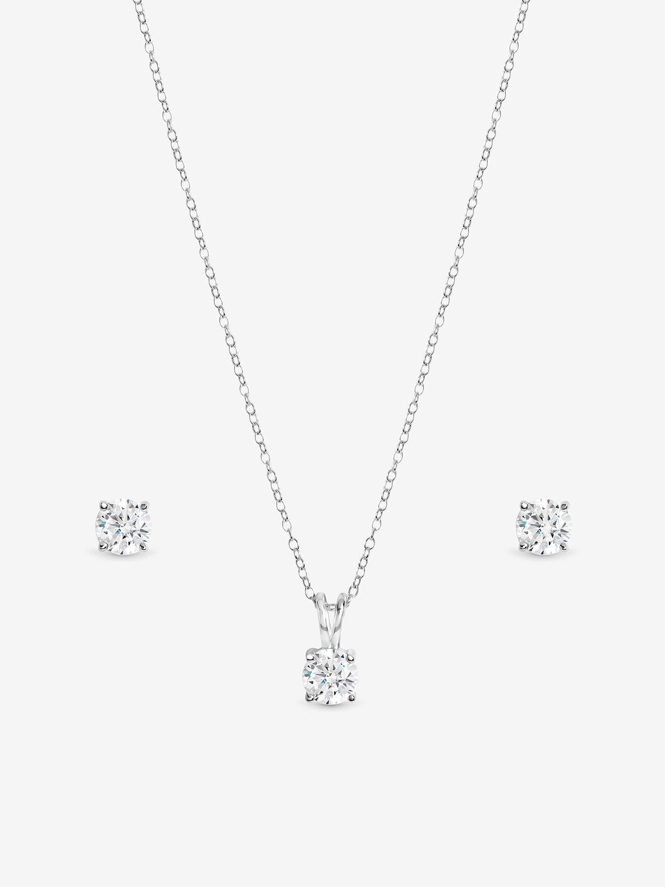Image 2 of 2 of Jon Richard Simply Silver 925 Sterling Silver Solitaire Set - Gift Box