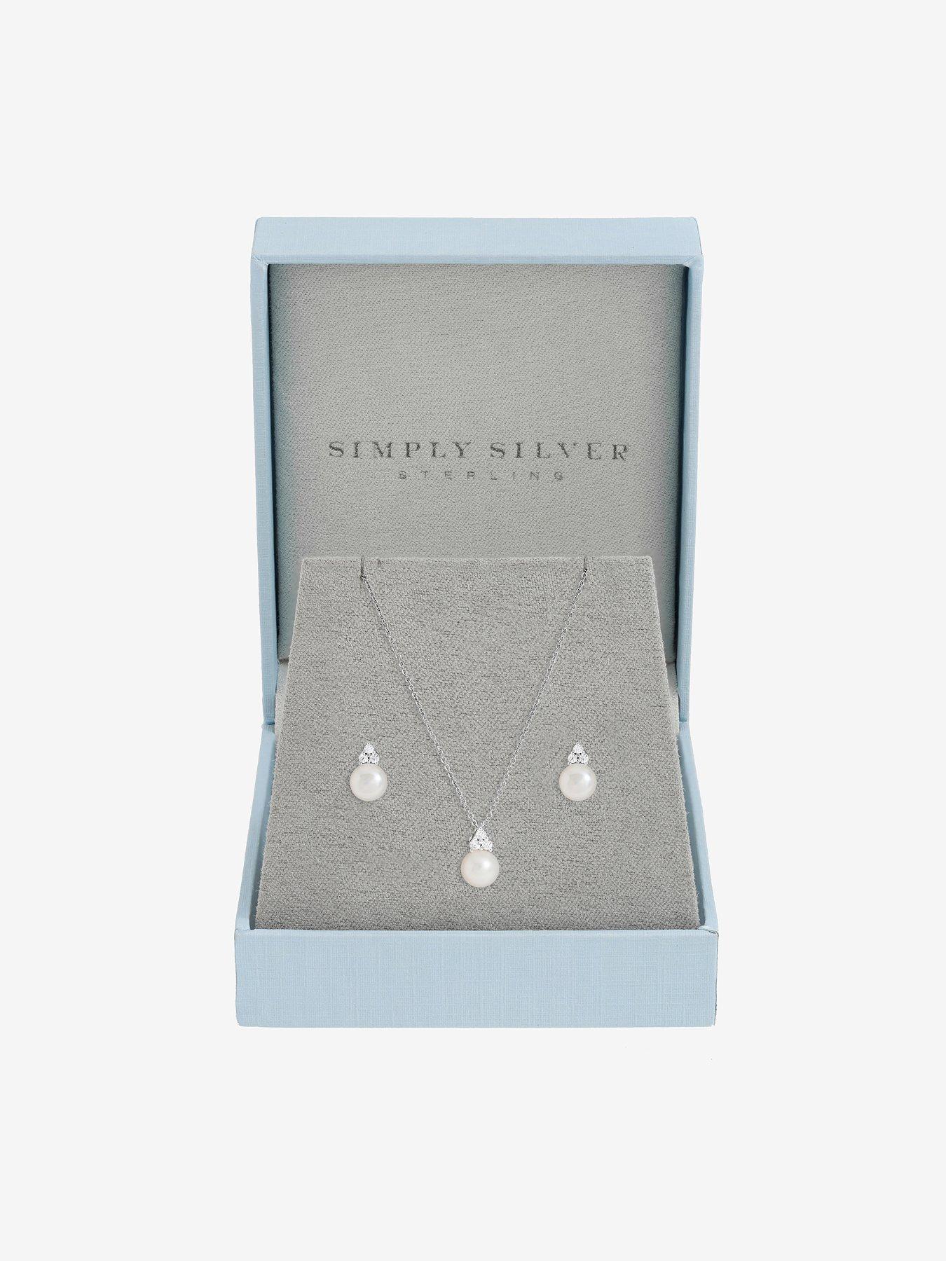 Image 4 of 4 of Simply Silver Simply Silver 925 Sterling Silver Freshwater Pearl Set - Gift Box